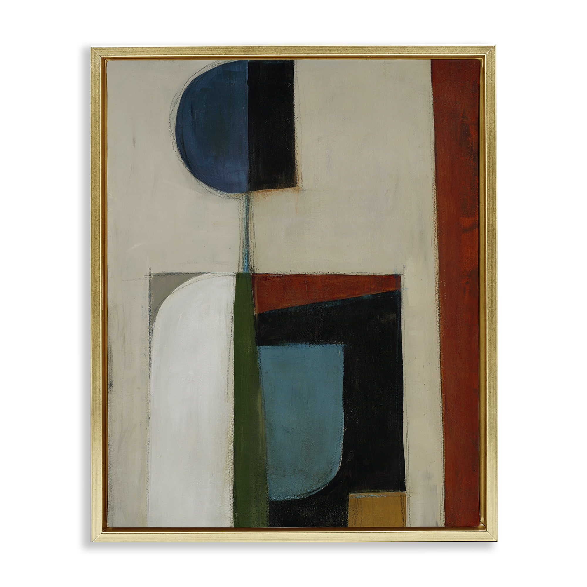 Stupell Industries Balanced Abstract Structure Gold Framed Floater Canvas Wall Art, design by Kippi Leonard