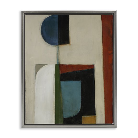 Stupell Industries Balanced Abstract Structure Gray Framed Floater Canvas Wall Art, design by Kippi Leonard