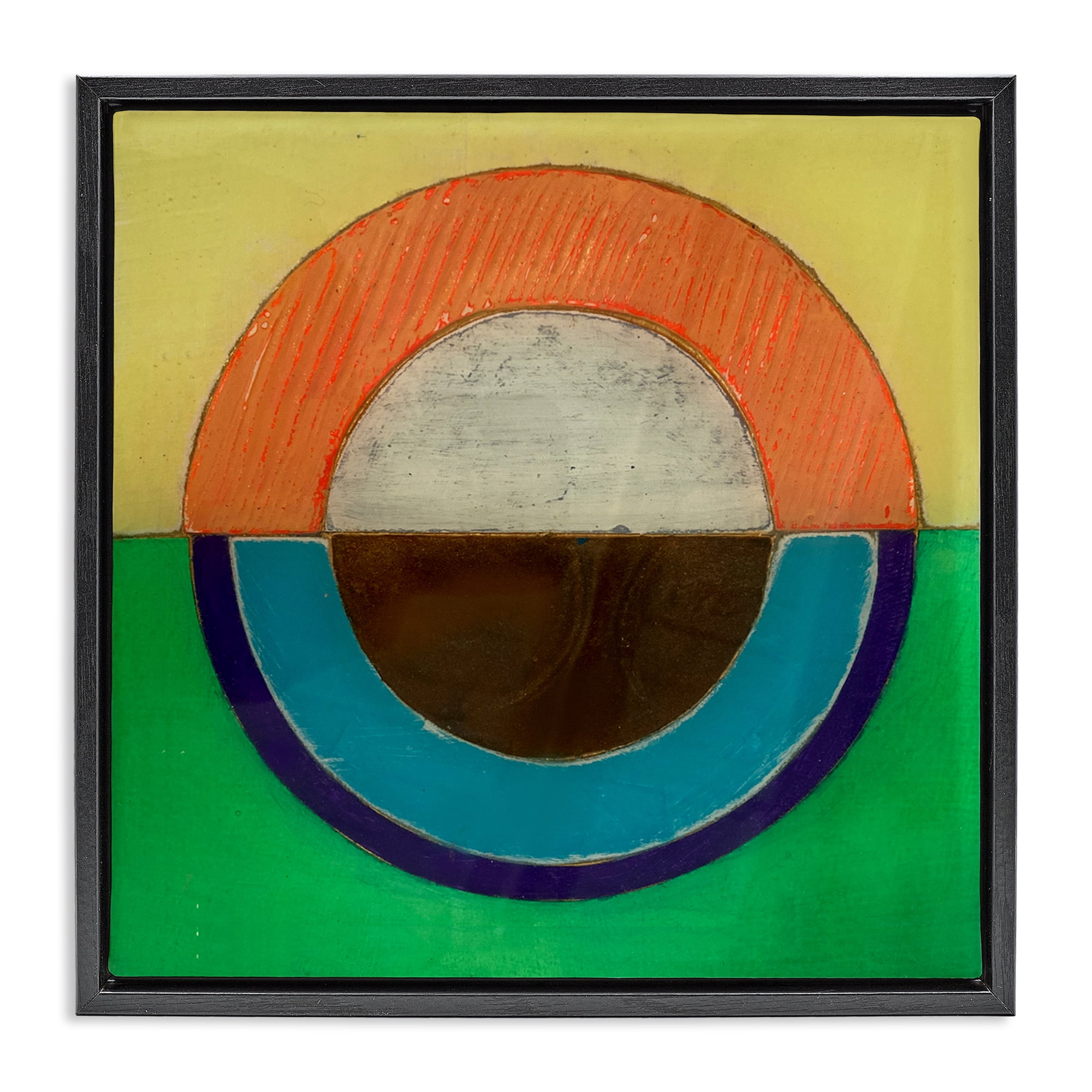 Stupell Industries Balanced Circle Symmetry Black Framed Floater Canvas Wall Art, design by Matthew Finger