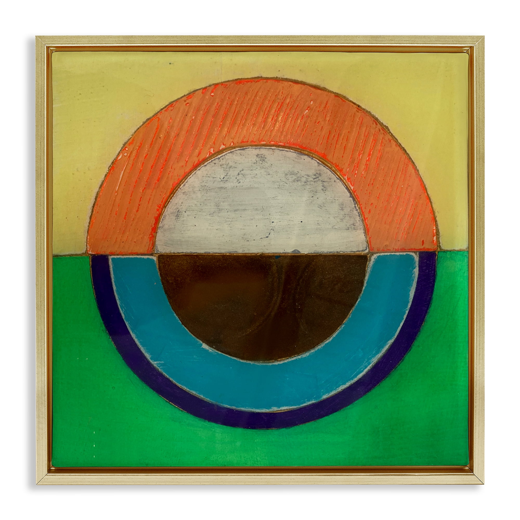 Stupell Industries Balanced Circle Symmetry Gold Framed Floater Canvas Wall Art, design by Matthew Finger