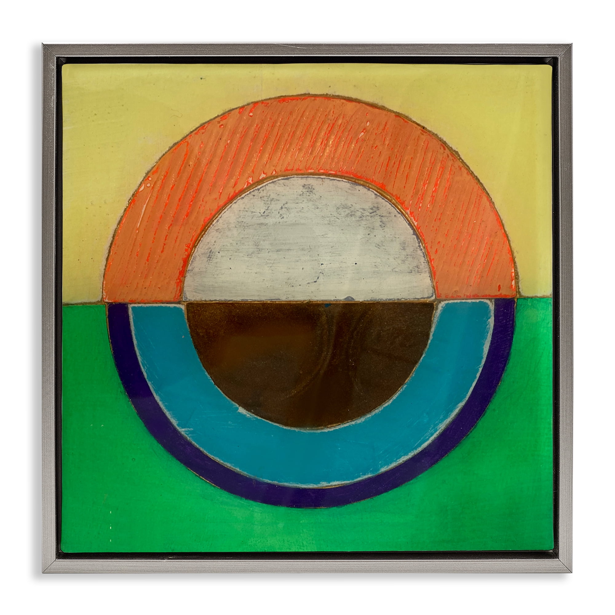 Stupell Industries Balanced Circle Symmetry Gray Framed Floater Canvas Wall Art, design by Matthew Finger