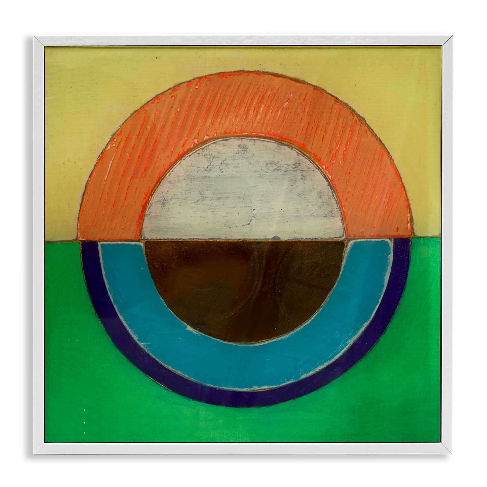Stupell Industries Balanced Circle Symmetry White Framed Giclee Art, design by Matthew Finger