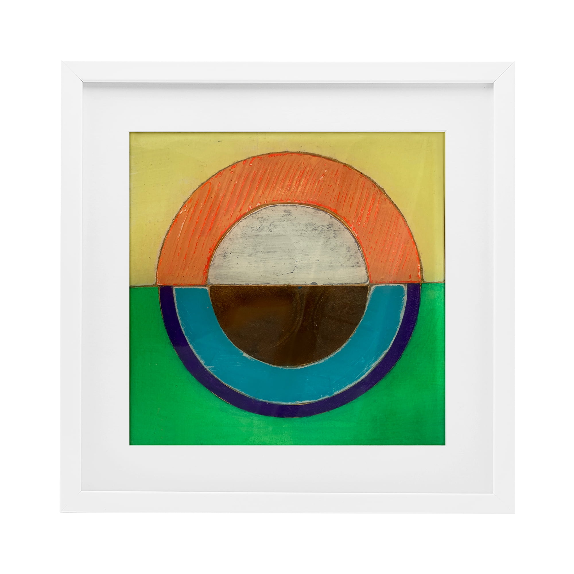 Stupell Industries Balanced Circle Symmetry White Framed Print Under Glass, design by Matthew Finger