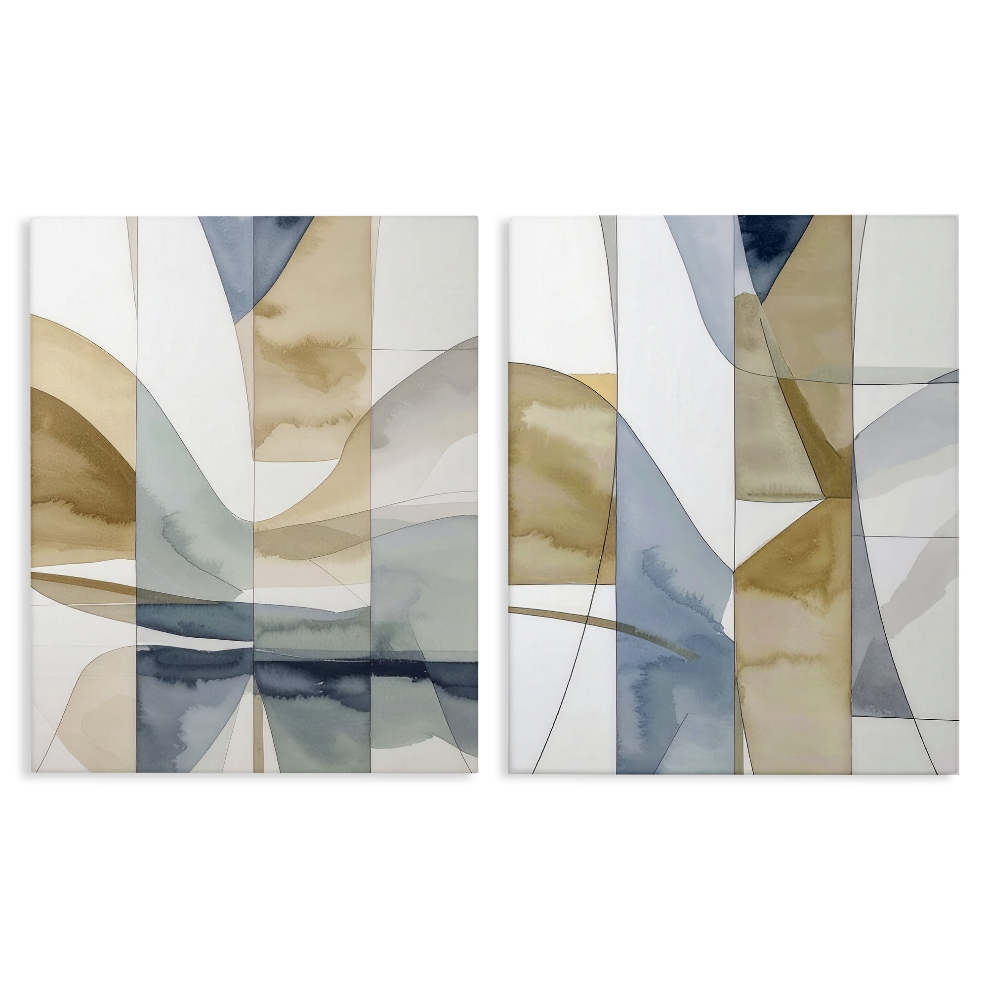 Stupell Industries Balanced Geographic Abstract 2 Piece Canvas Wall Art Set, design by Alonza Saunders