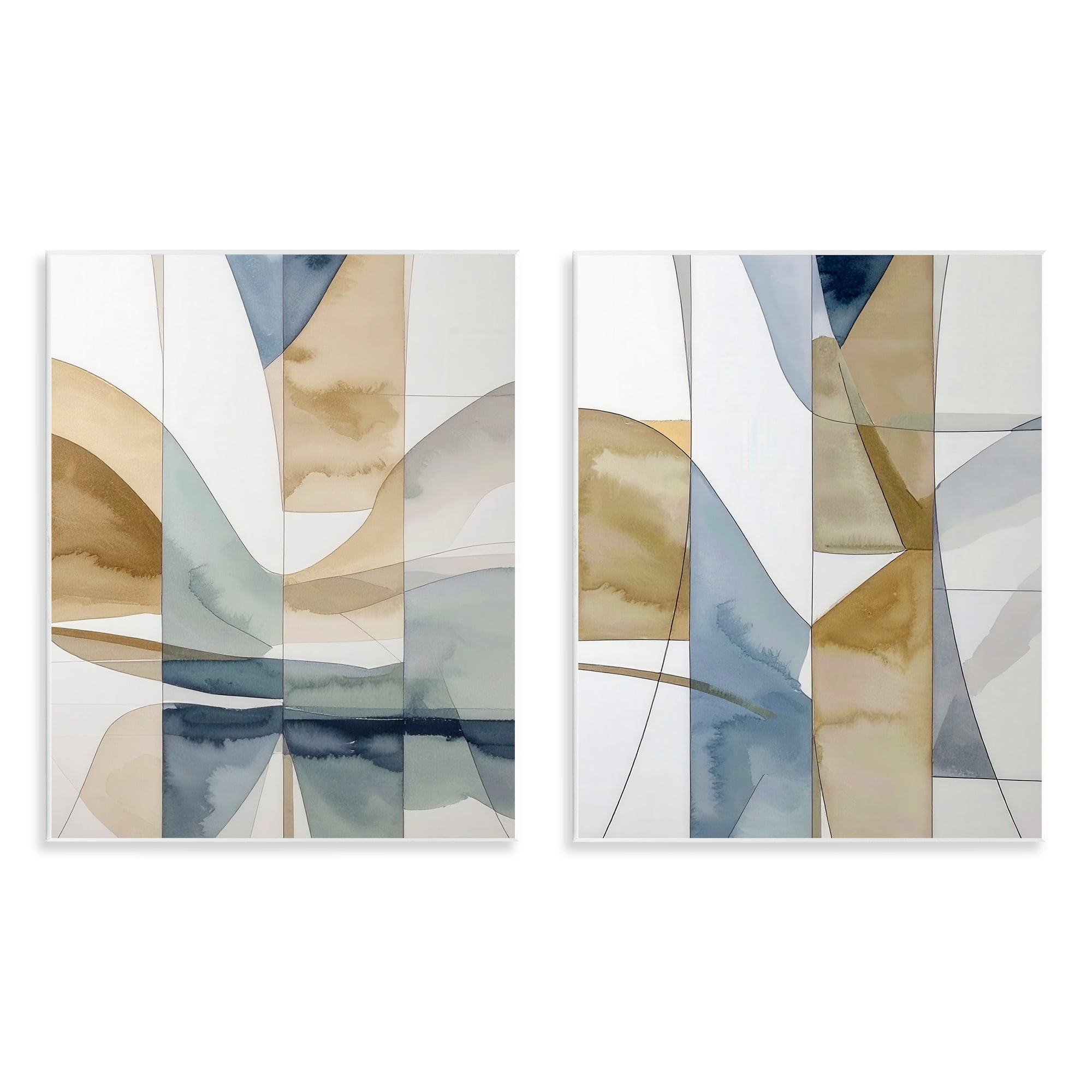 Stupell Industries Balanced Geographic Abstract 2 Piece Wall Plaque Art Set, design by Alonza Saunders
