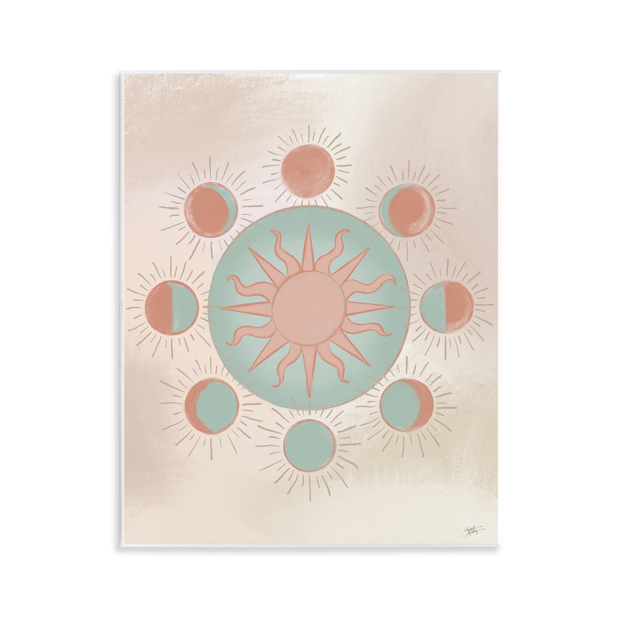 Stupell Industries Balanced Lunar Moon Phases Astrology & Stars Painting Unframed Art Print Wall Art, 11 x 14