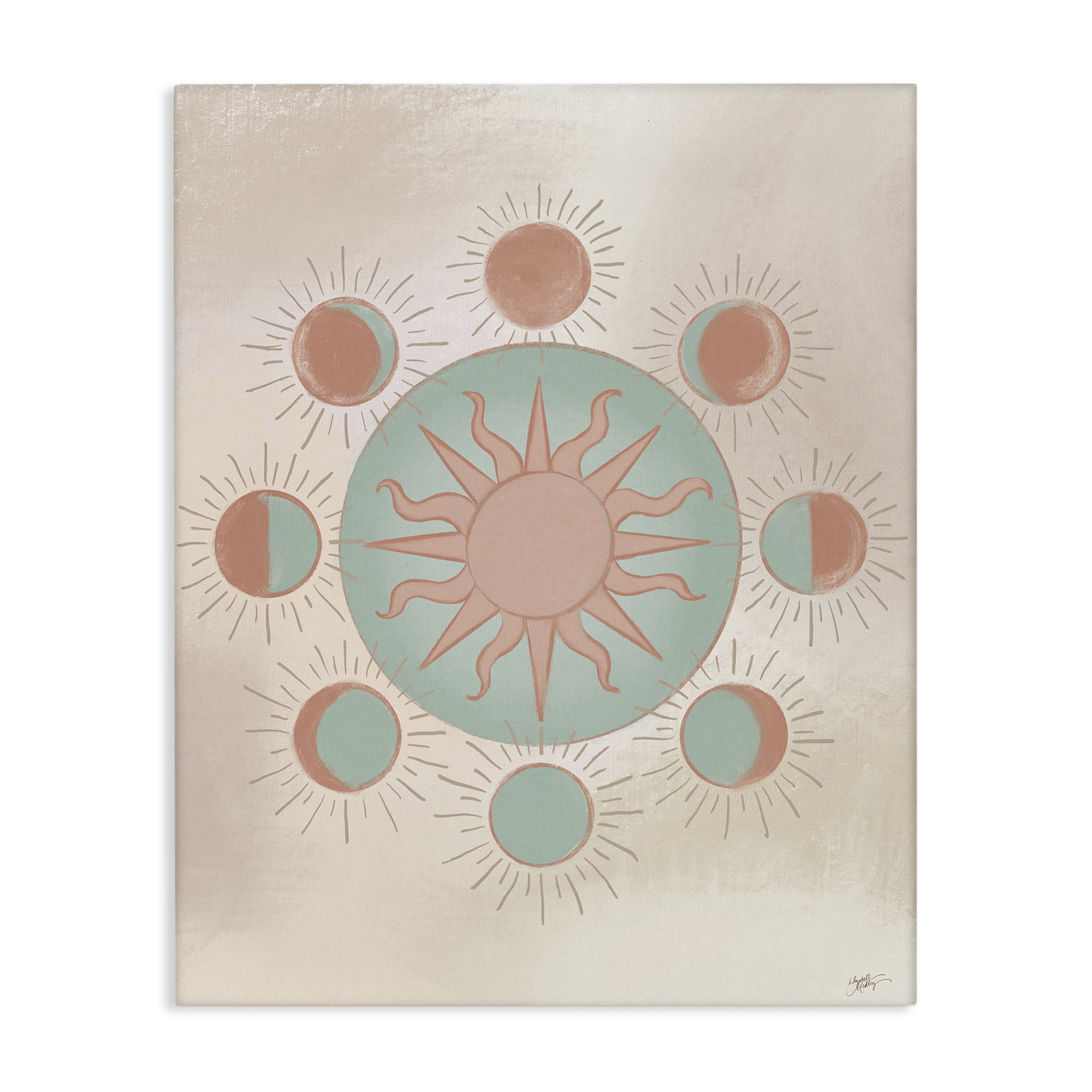 Stupell Industries Balanced Lunar Moon Phases Astrology & Stars Painting Wrapped Canvas Art Print Wall Art, 24 x 30