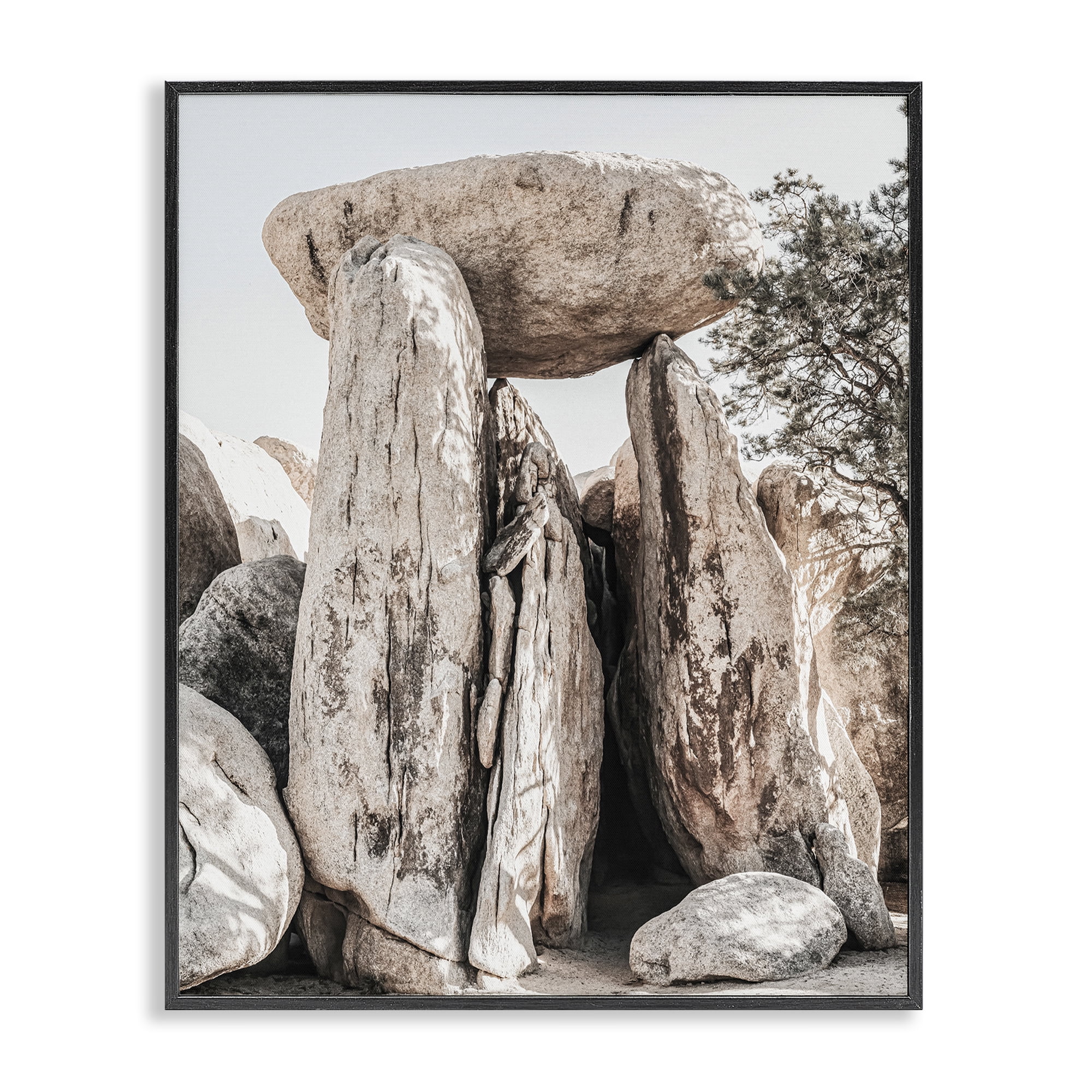 Stupell Industries Balanced Rock Formation Landscape Photography Black Framed Art Print Wall Art, 16 x 20