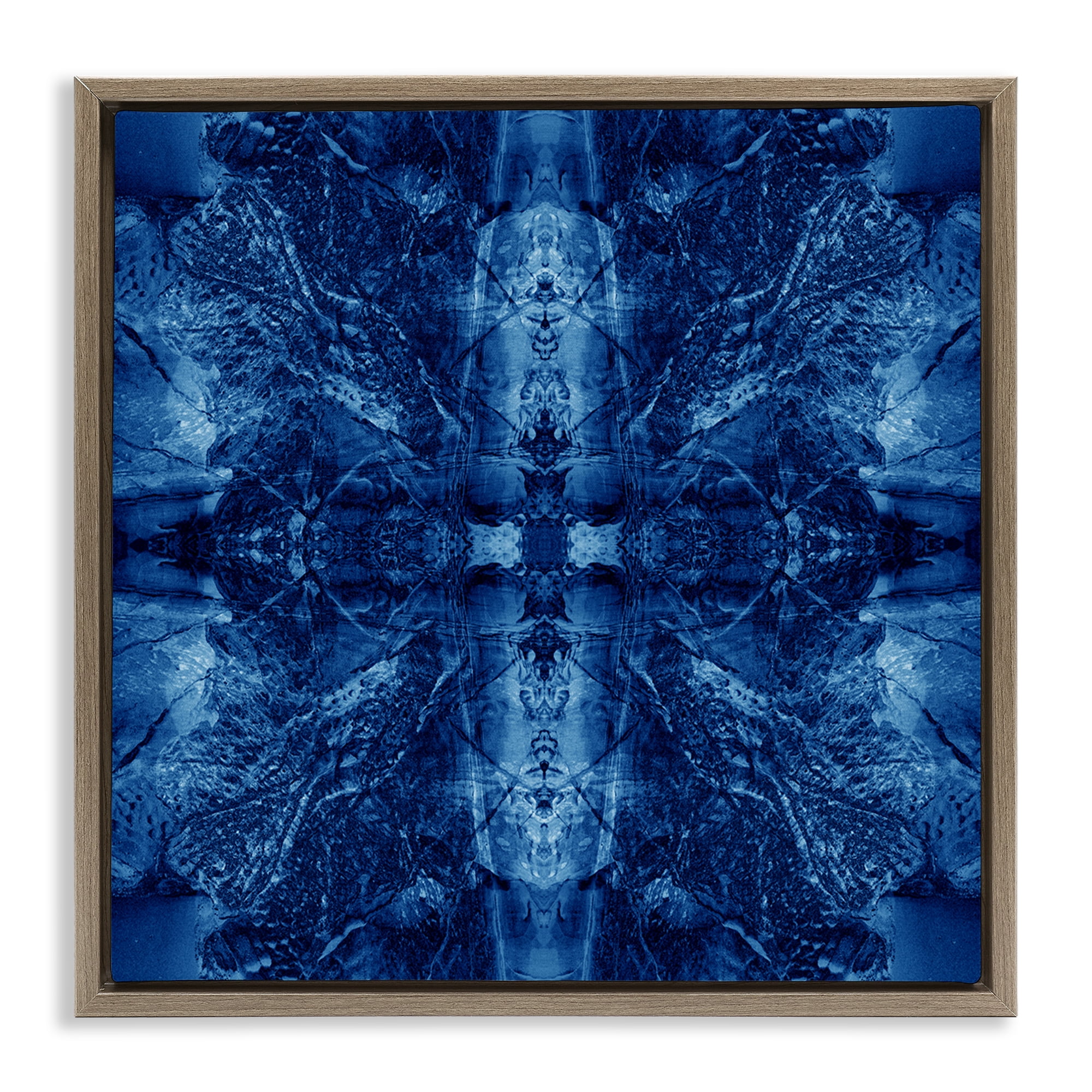 Stupell Industries Balanced Tie Dye Pattern Abstract Painting Brown Floater Framed Canvas Art Print Wall Art, 25 x 25
