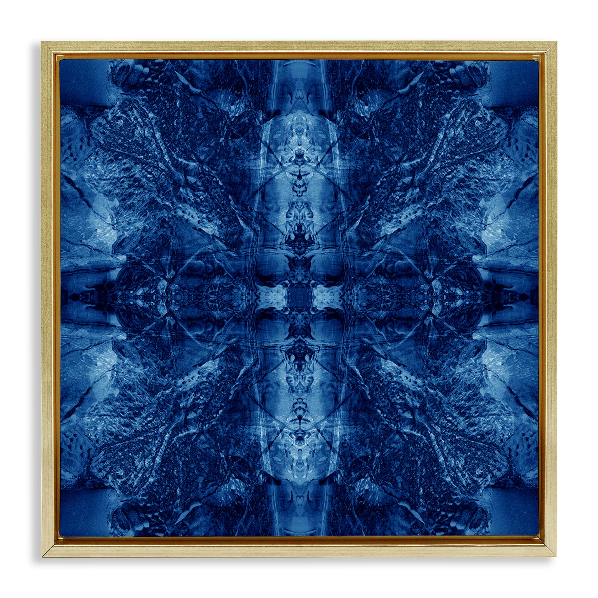 Stupell Industries Balanced Tie Dye Pattern Abstract Painting Gold Floater Framed Canvas Art Print Wall Art, 18 x 18