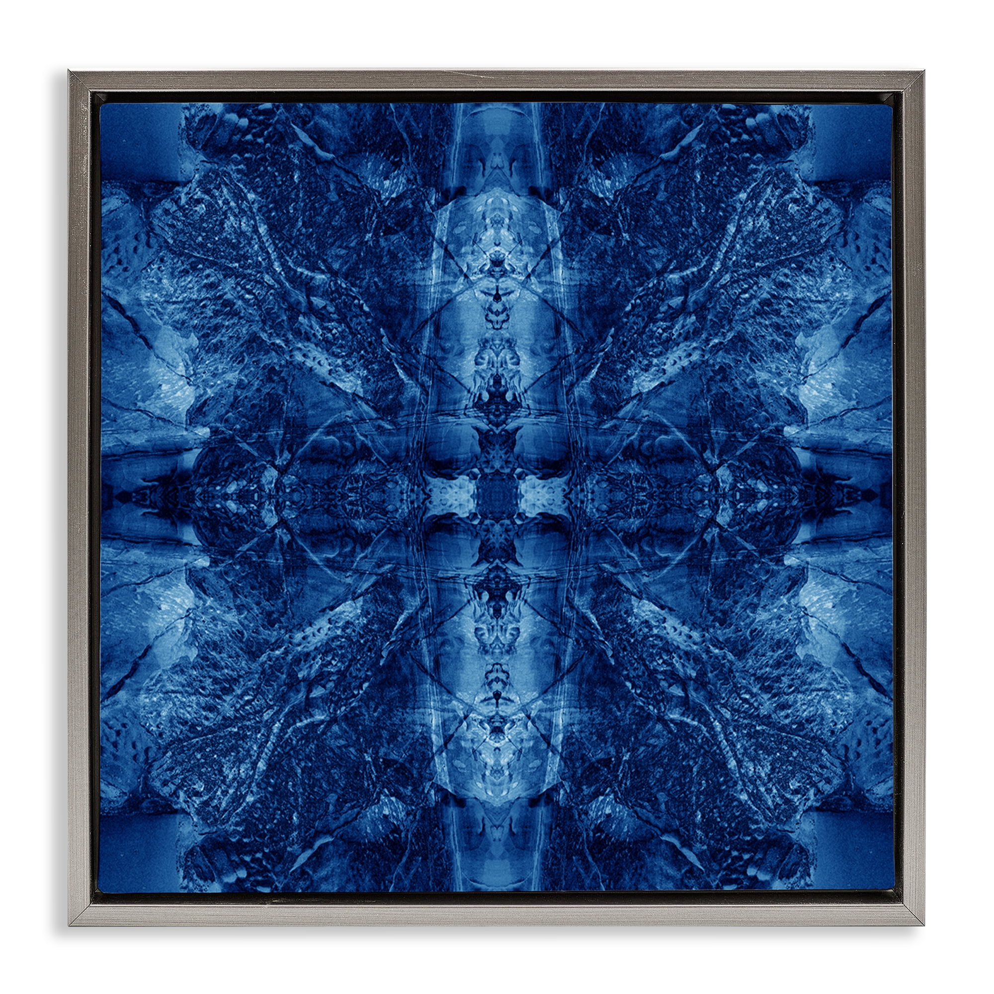 Stupell Industries Balanced Tie Dye Pattern Abstract Painting Gray Floater Framed Canvas Art Print Wall Art, 25 x 25