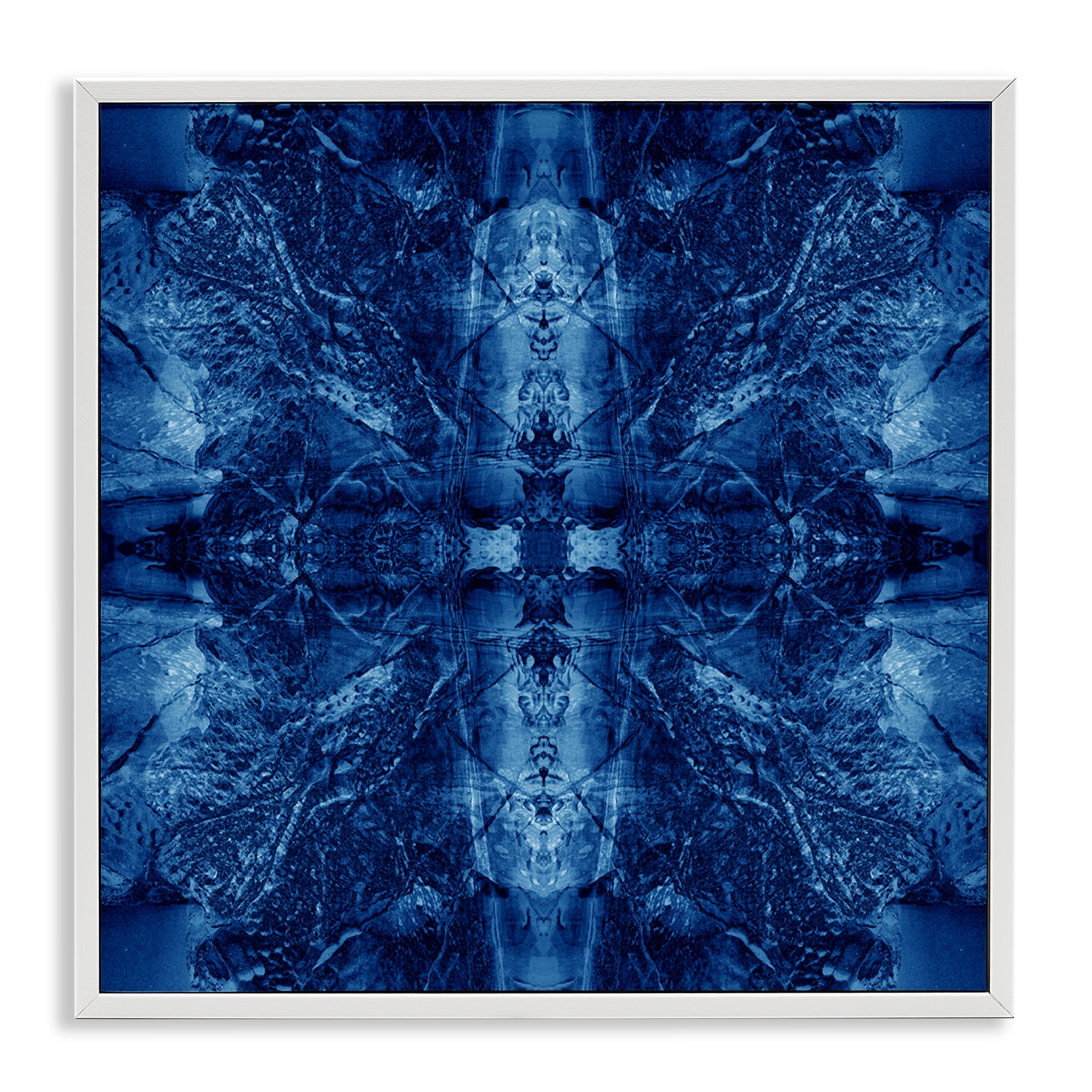 Stupell Industries Balanced Tie Dye Pattern Abstract Painting White Framed Art Print Wall Art, 12 x 12