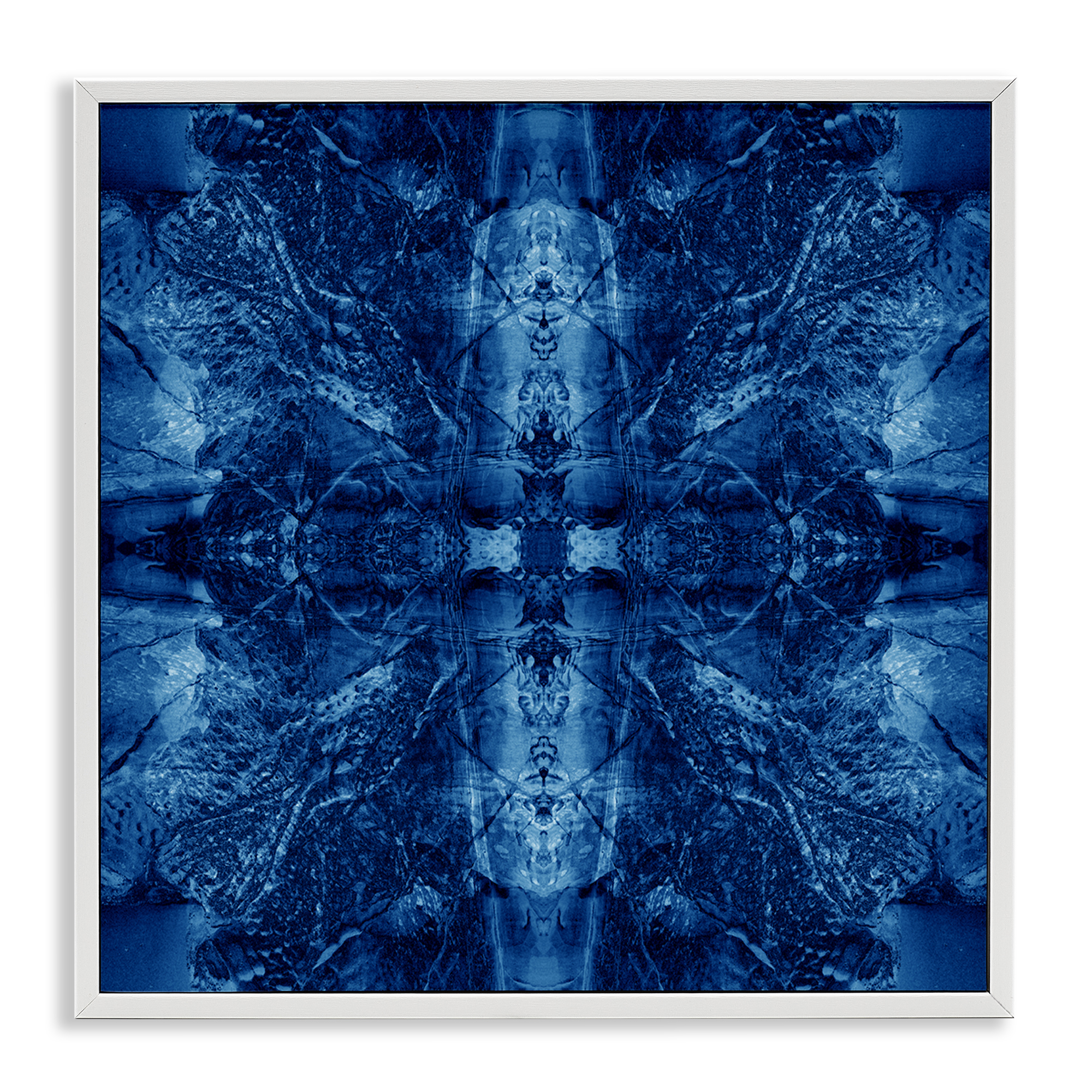 Stupell Industries Balanced Tie Dye Pattern Abstract Painting White Framed Art Print Wall Art, 17 x 17