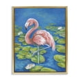 thumbnail image 1 of Stupell Industries Balancing Flamingo & Lily Pads Animals Painting Gold Floater Framed Canvas Art Print Wall Art, 25 x 31, 1 of 9