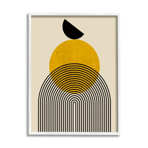 Stupell Industries Balancing Neutral Arch Shapes Abstract Painting White Framed Art Print Wall Art, 16 x 20