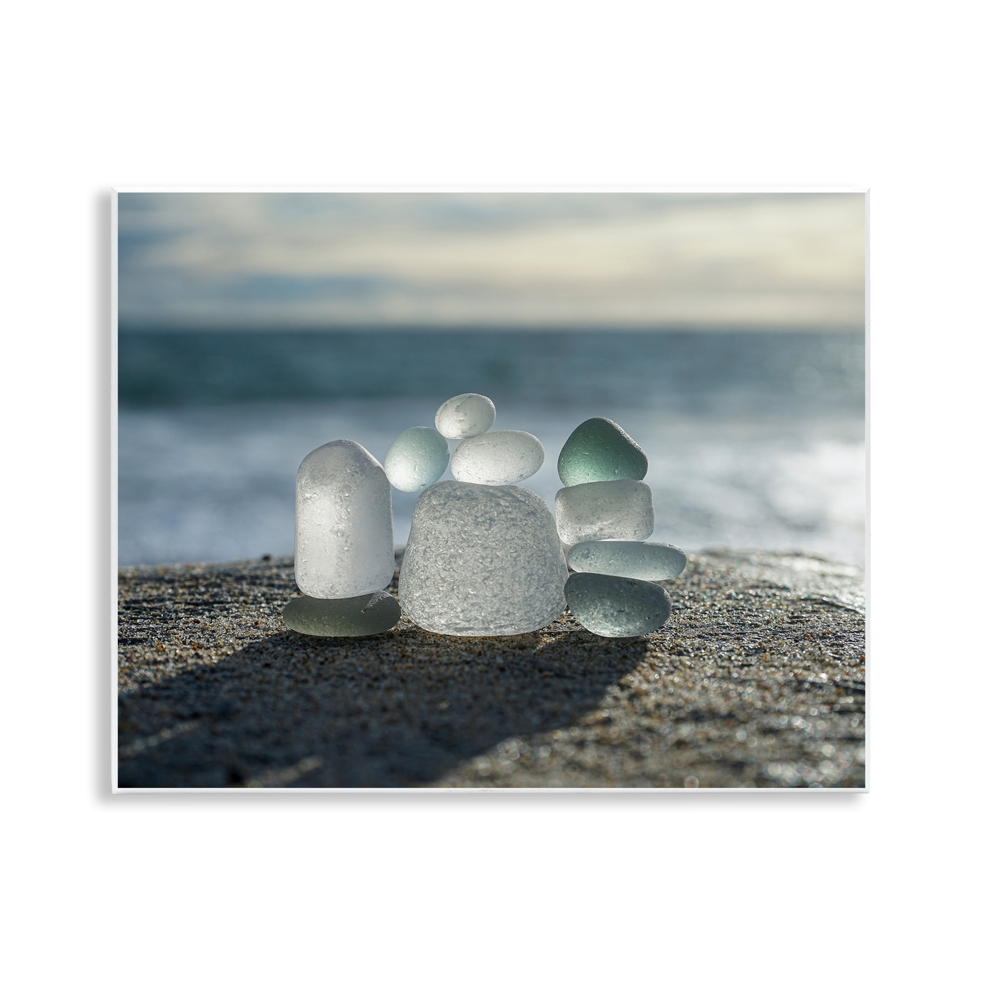 Stupell Industries Balancing Sea Glass Pebbles Wall Plaque Art, design by LMarie Allen