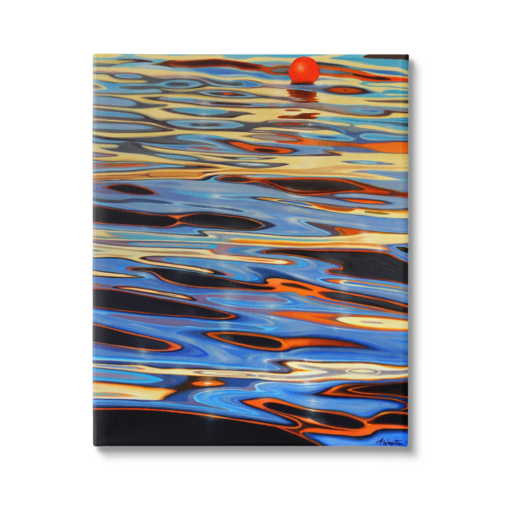 Stupell Industries Ball Floating Reflective Water Ripples Vivid Light Graphic Art Gallery Wrapped Canvas Print Wall Art, Design by Alan Weston