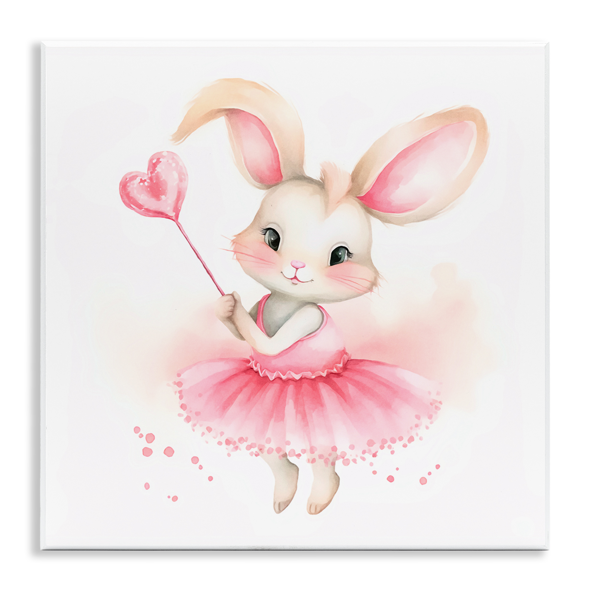 Stupell Industries Ballerina Bunny with Wand Animals Painting Unframed Art Print Wall Art, 12 x 12