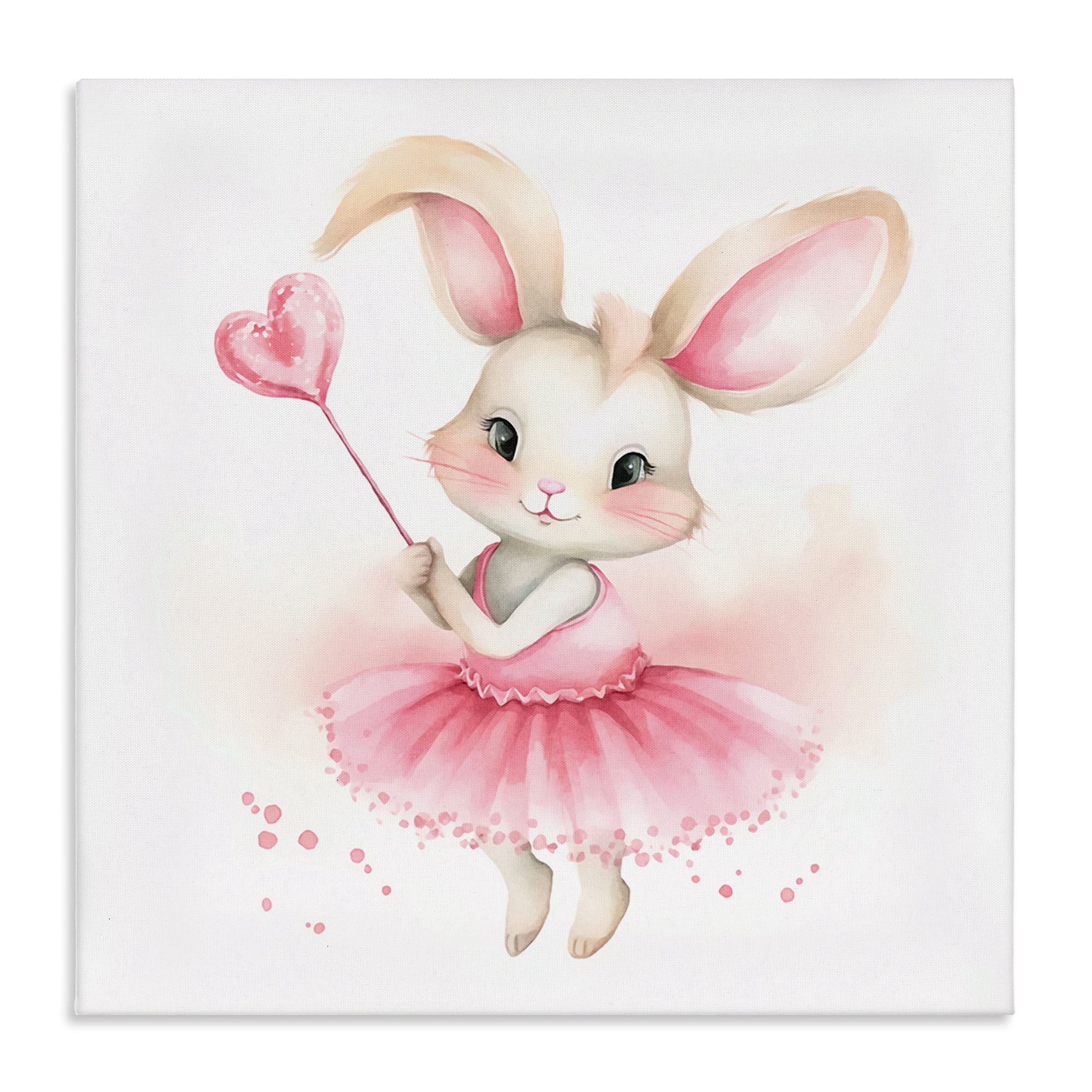 Stupell Industries Ballerina Bunny with Wand Animals Painting Wrapped Canvas Art Print Wall Art, 24 x 24