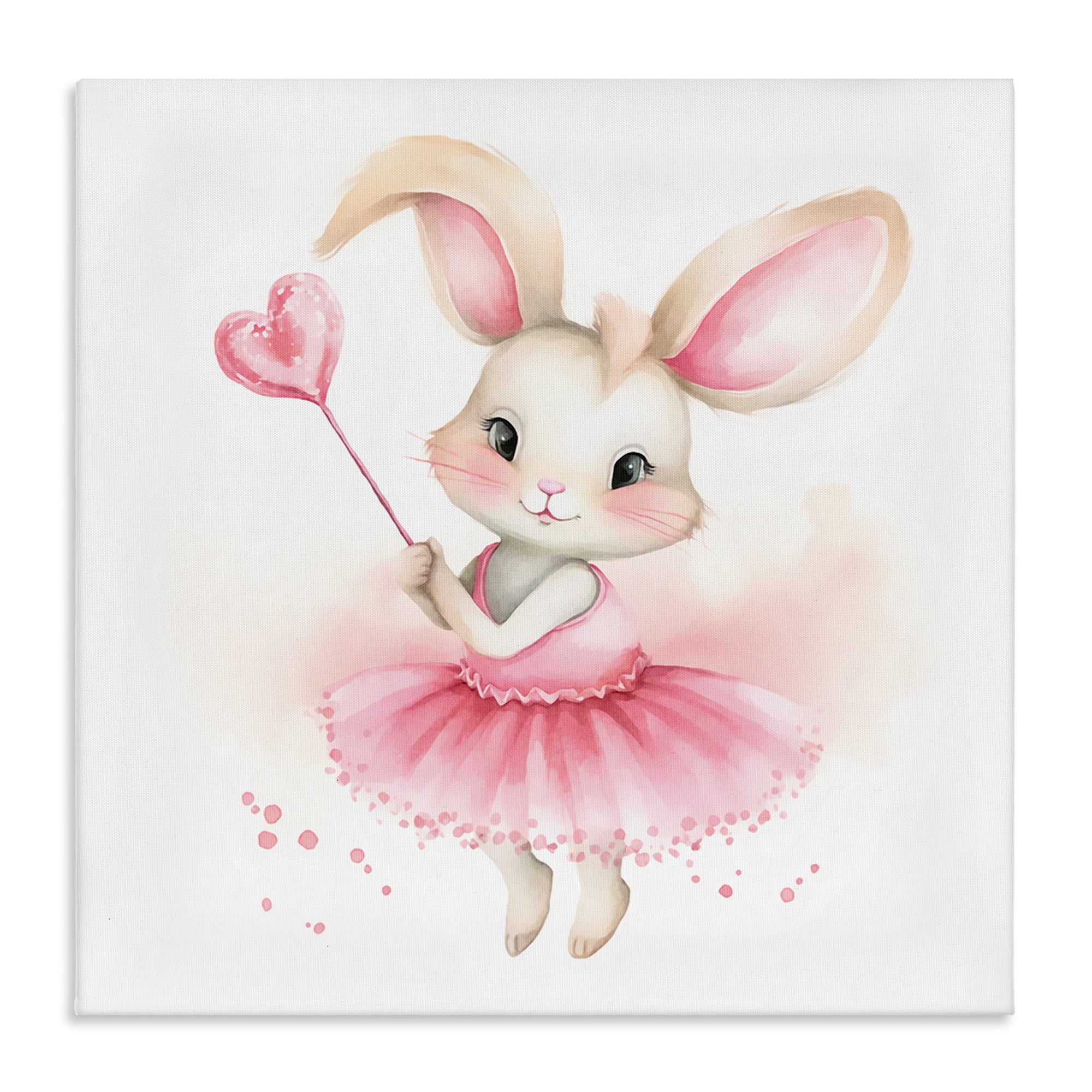 Stupell Industries Ballerina Bunny with Wand Animals Painting Wrapped Canvas Art Print Wall Art, 30 x 30