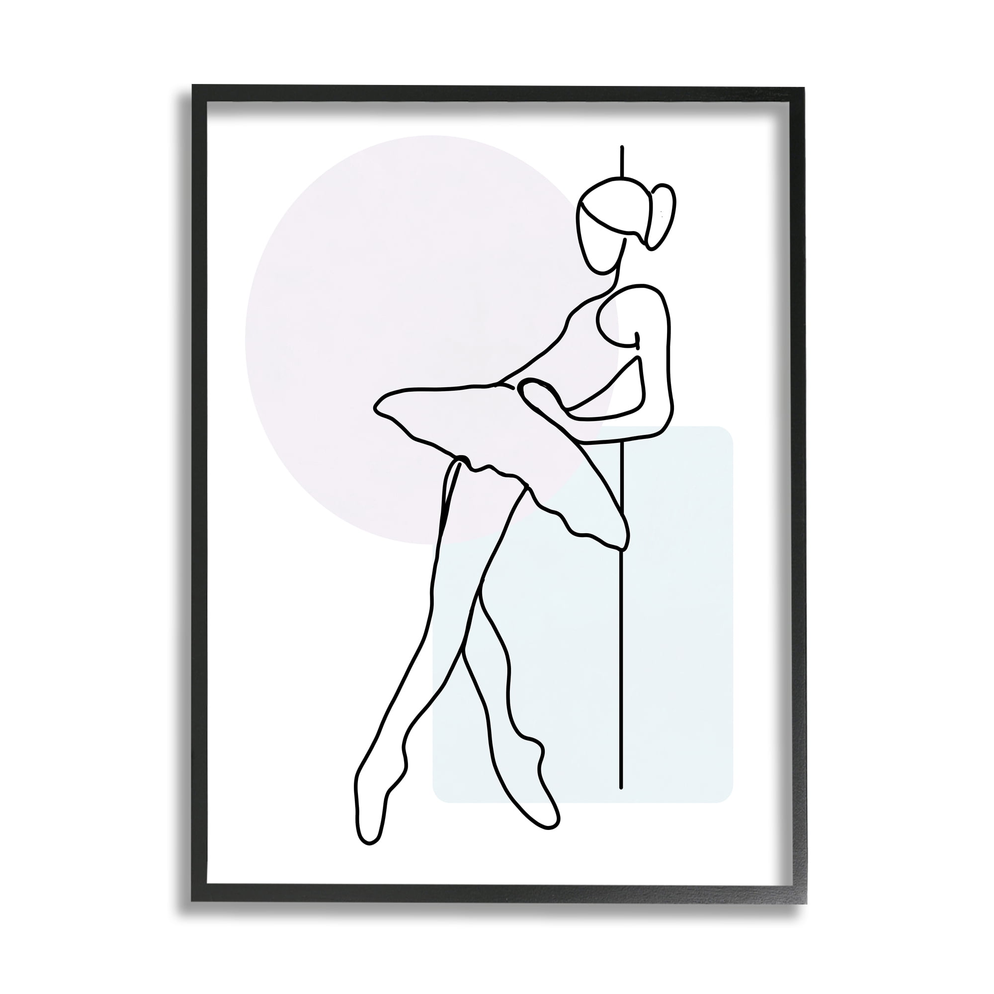 Stupell Industries Ballerina Doodle on White Abstract Painting Black Framed Art Print Wall Art, 11 x 14