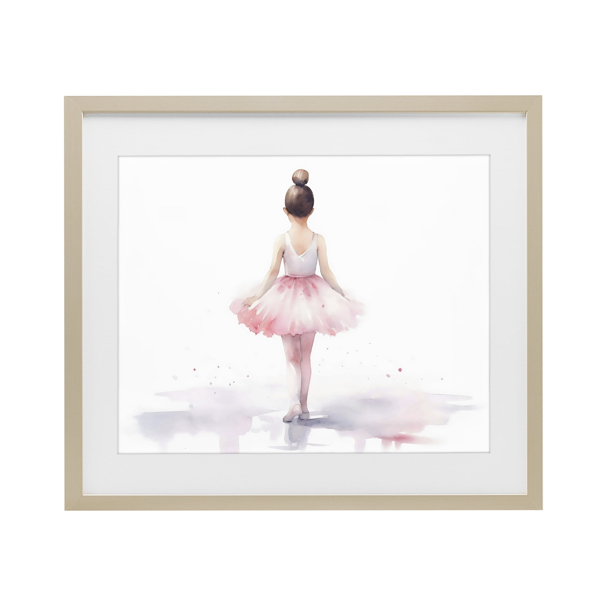 Stupell Industries Ballerina Facing Away Birch Framed Print Under Glass, design by Creative Studio