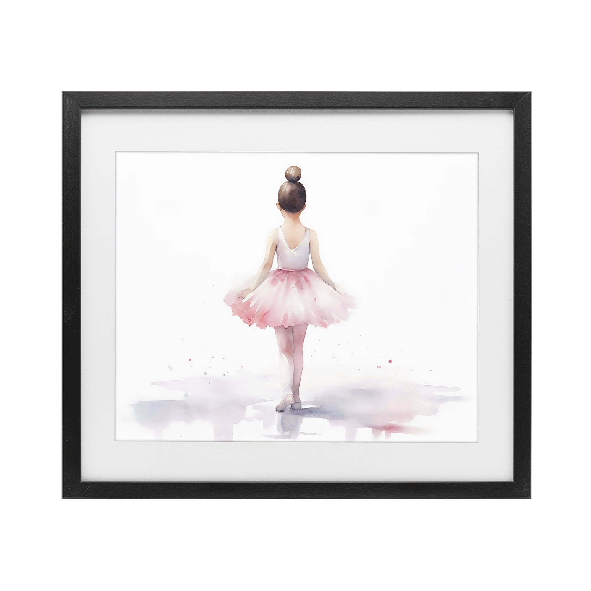 Stupell Industries Ballerina Facing Away Black Framed Print Under Glass, design by Creative Studio
