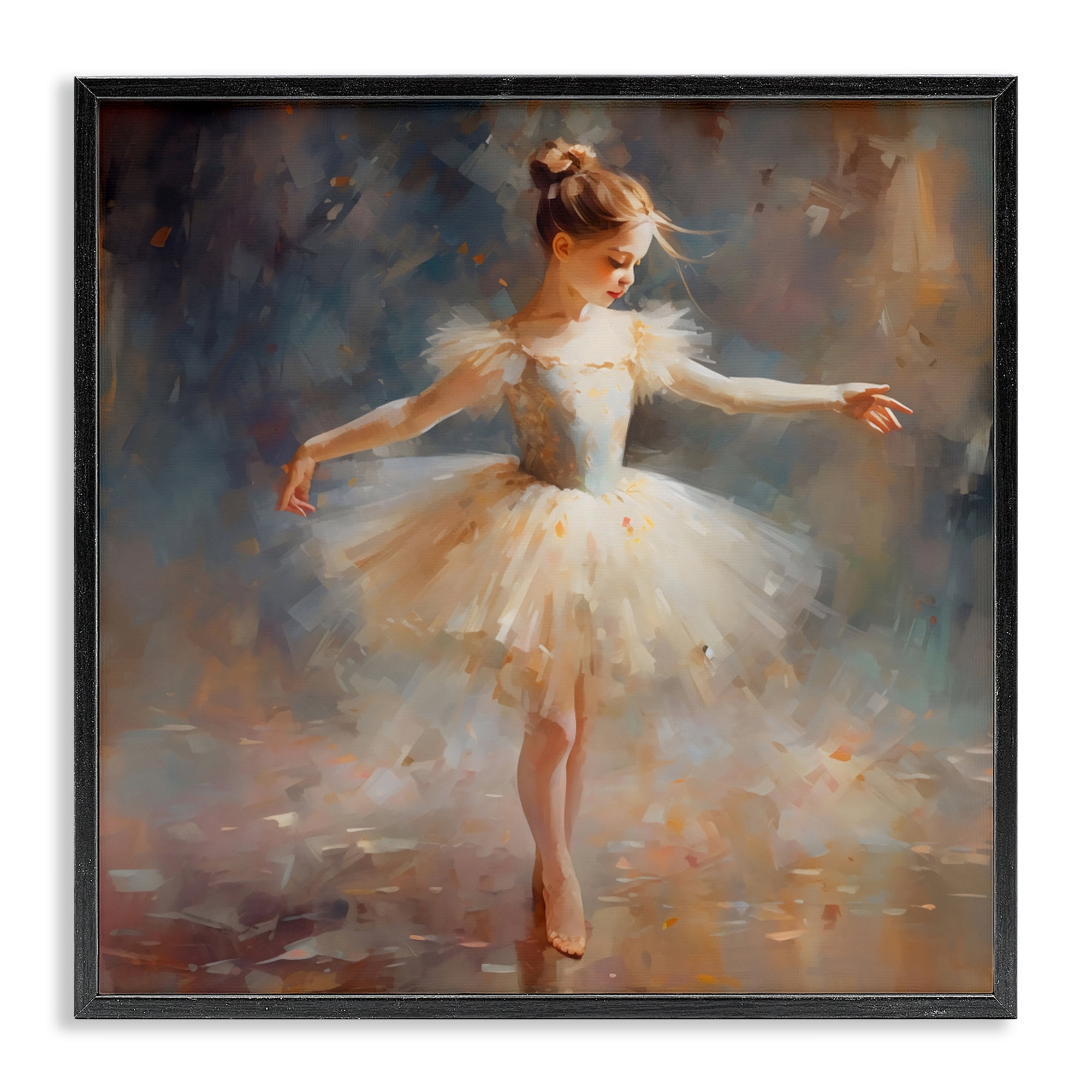 Stupell Industries Ballerina In White Tutu Black Framed Giclee Art, design by Creative Studio