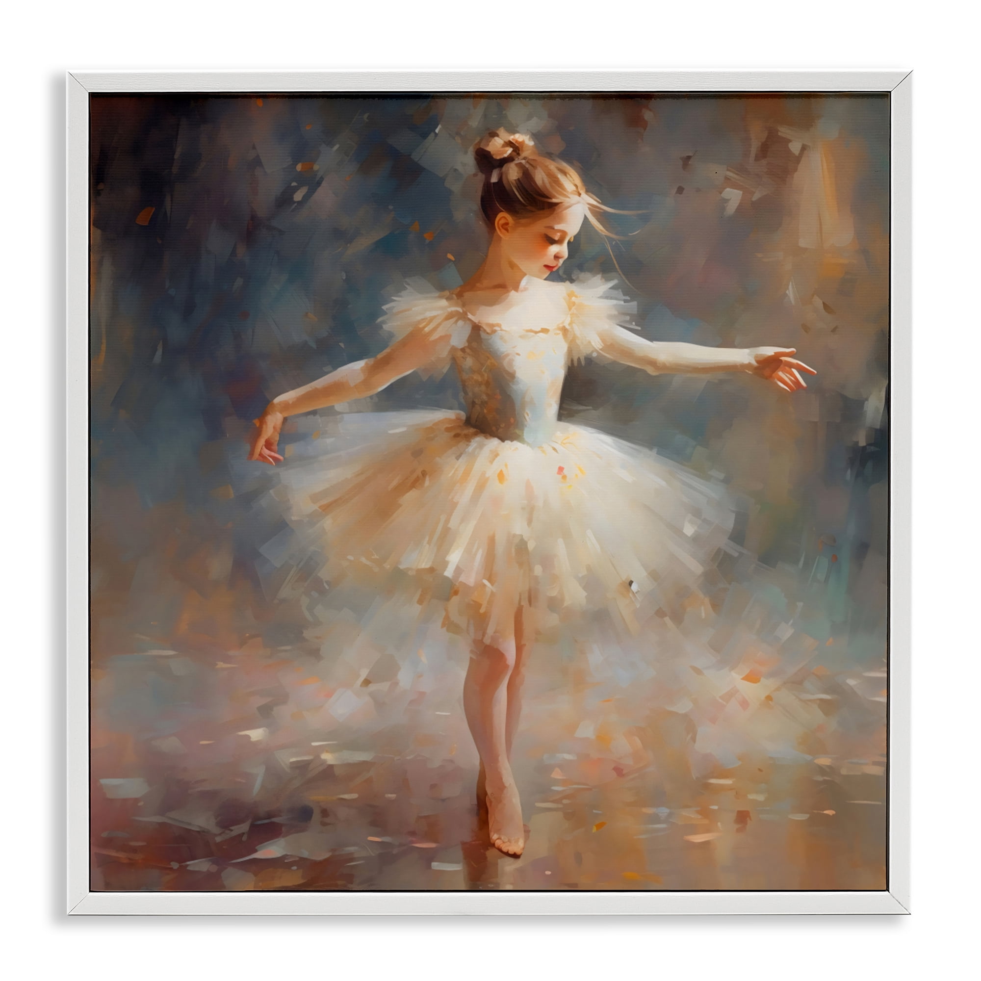Stupell Industries Ballerina In White Tutu White Framed Giclee Art, design by Creative Studio