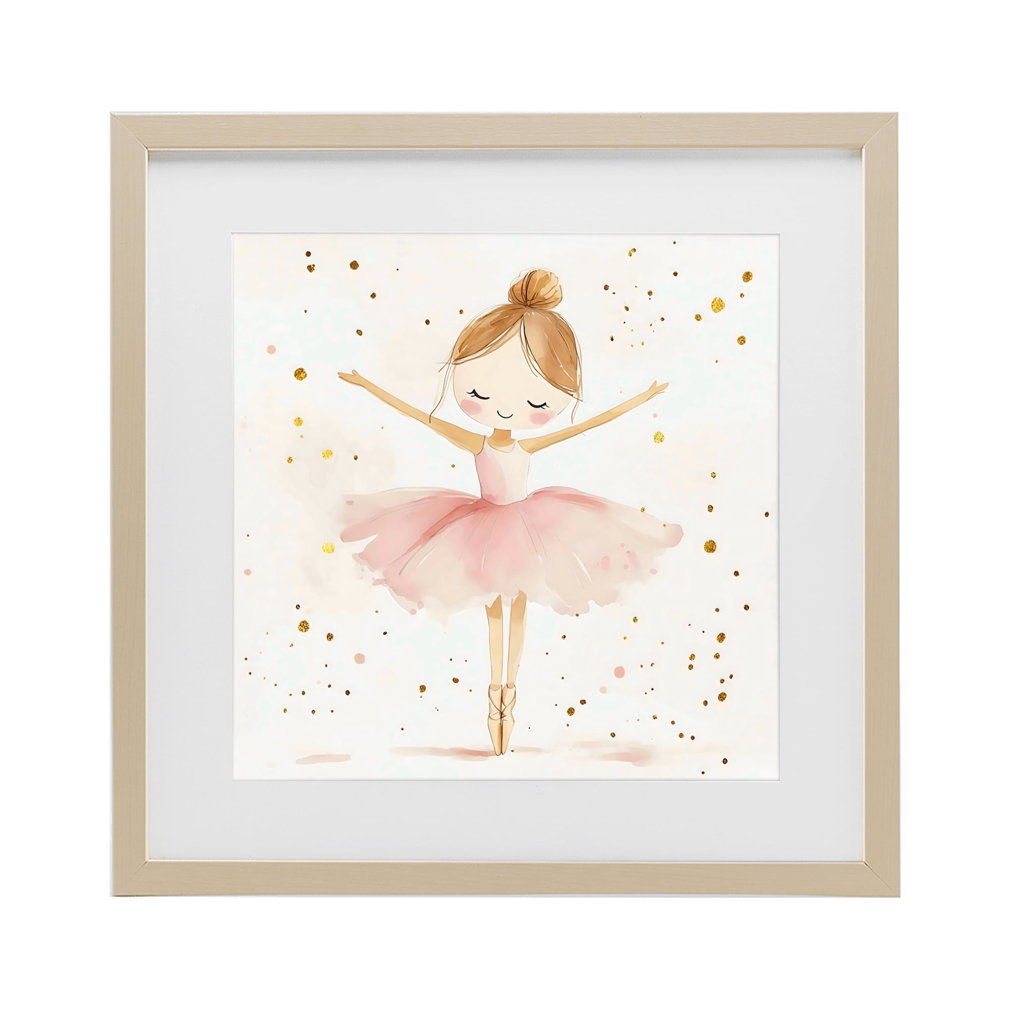 Stupell Industries Ballerina On Her Toes Birch Framed Print Under Glass, design by Creative Studio