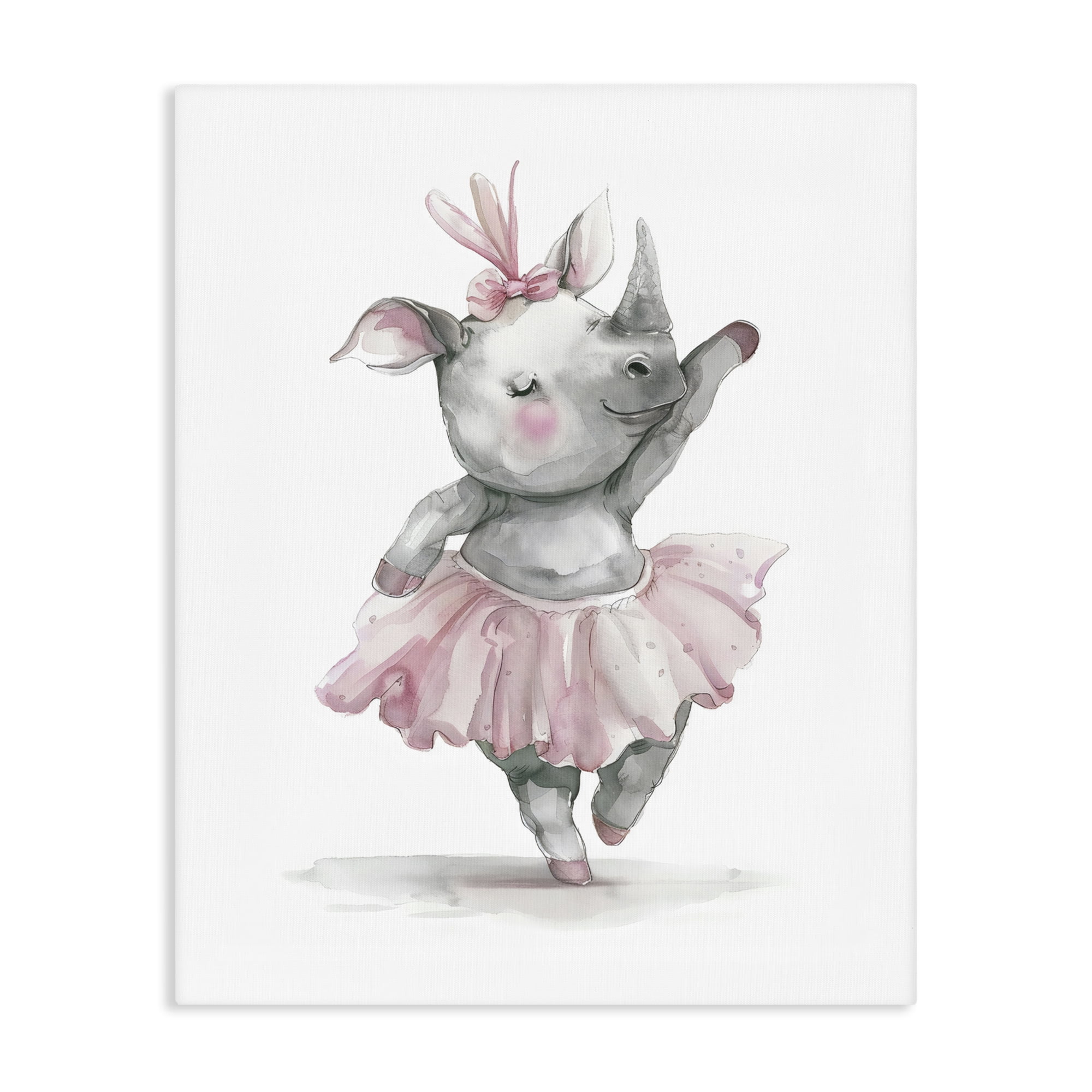 Stupell Industries Ballerina Rhino in Pink Tutu Canvas Wall Art, design by LSR Design Studio