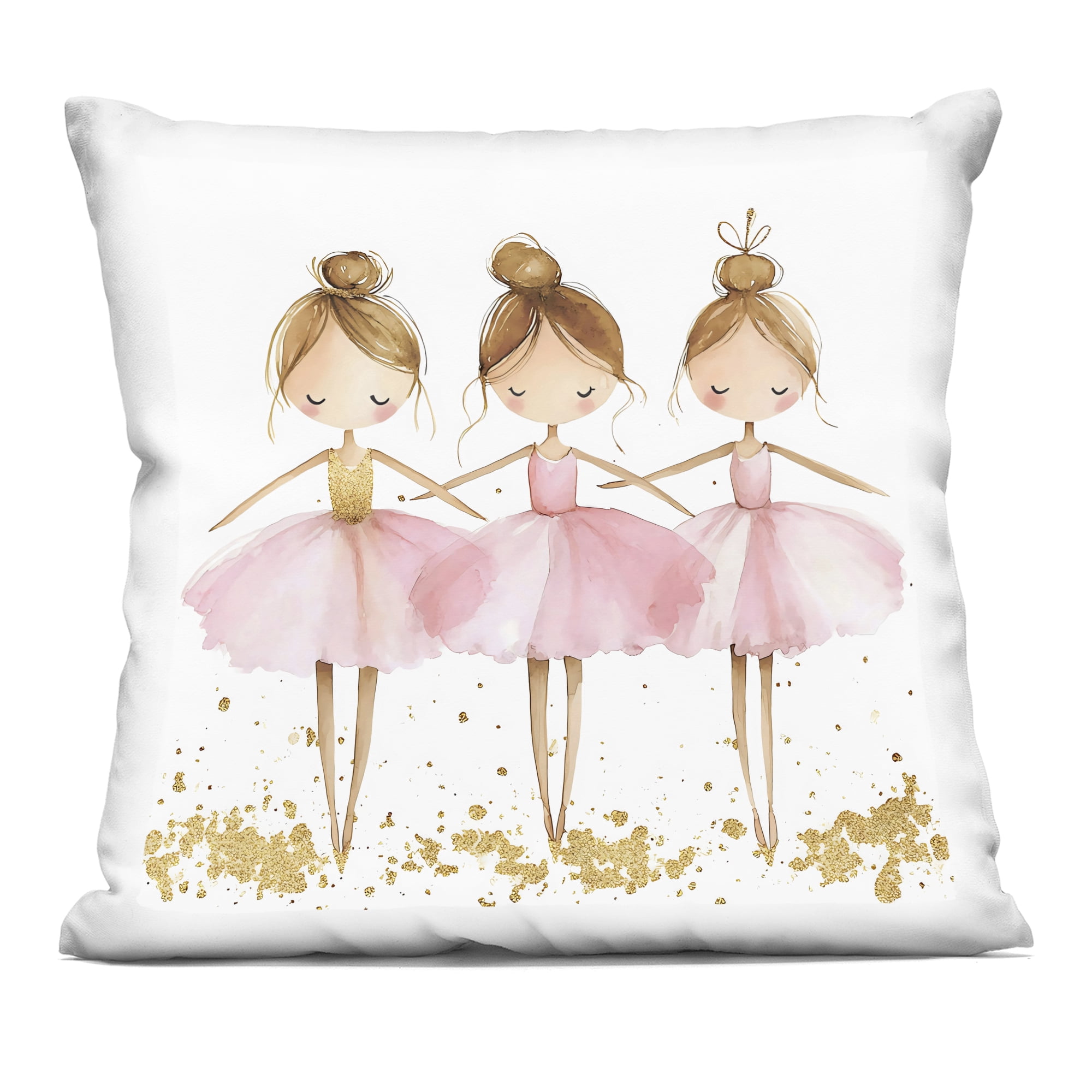 Stupell Industries Ballerina Trio in Pink Tutus Decorative Printed Throw Pillow, design by Creative Studio