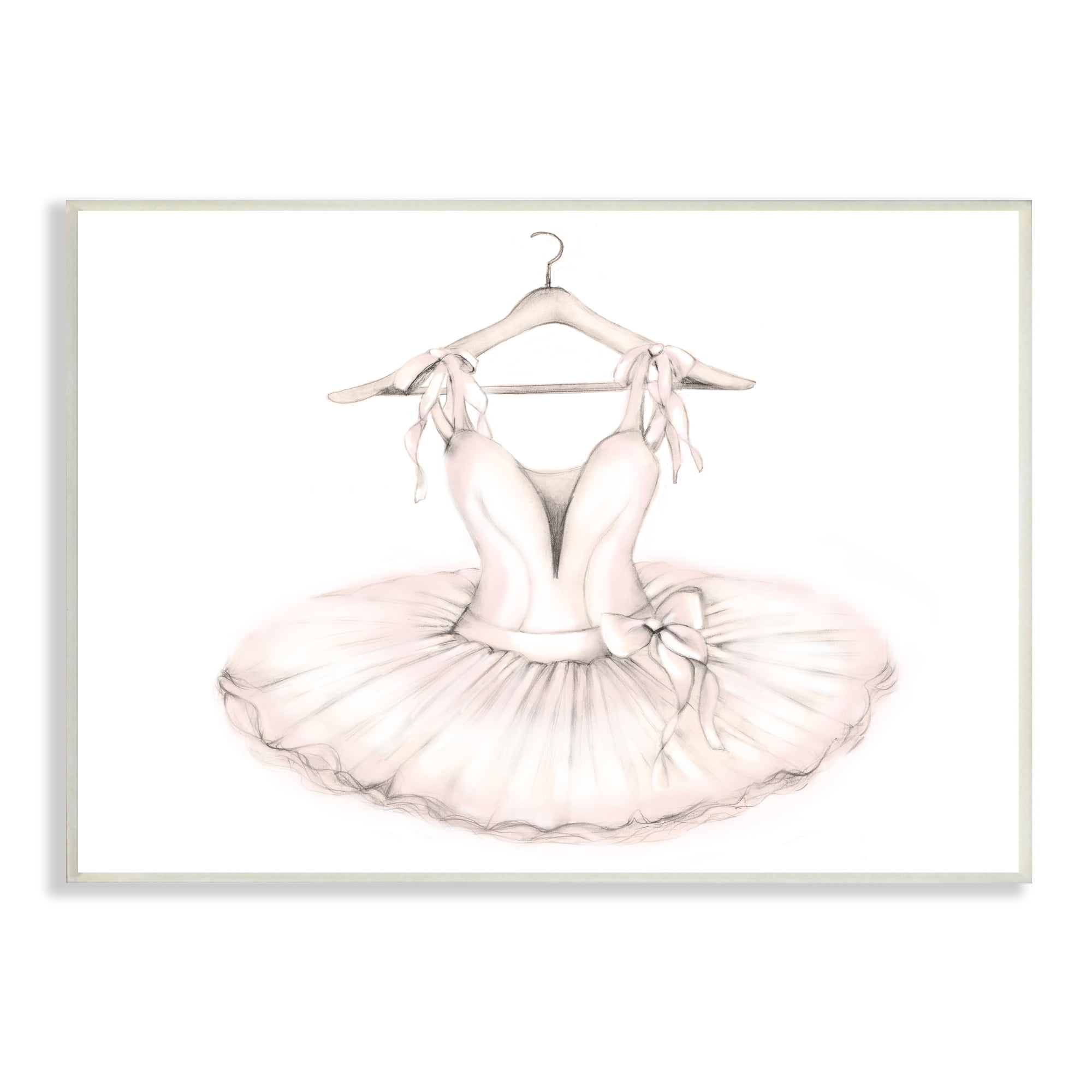 Stupell Industries Ballerina Tutu on Hanger Pink Ballet Dance Outfit, 10 x 15, Designed by Studio Q