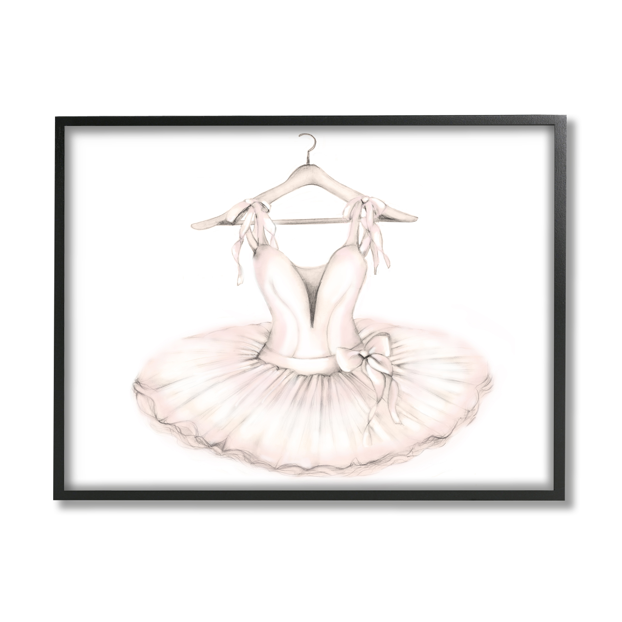 Stupell Industries Ballerina Tutu on Hanger Pink Ballet Dance Outfit, 11 x 14, Designed by Studio Q