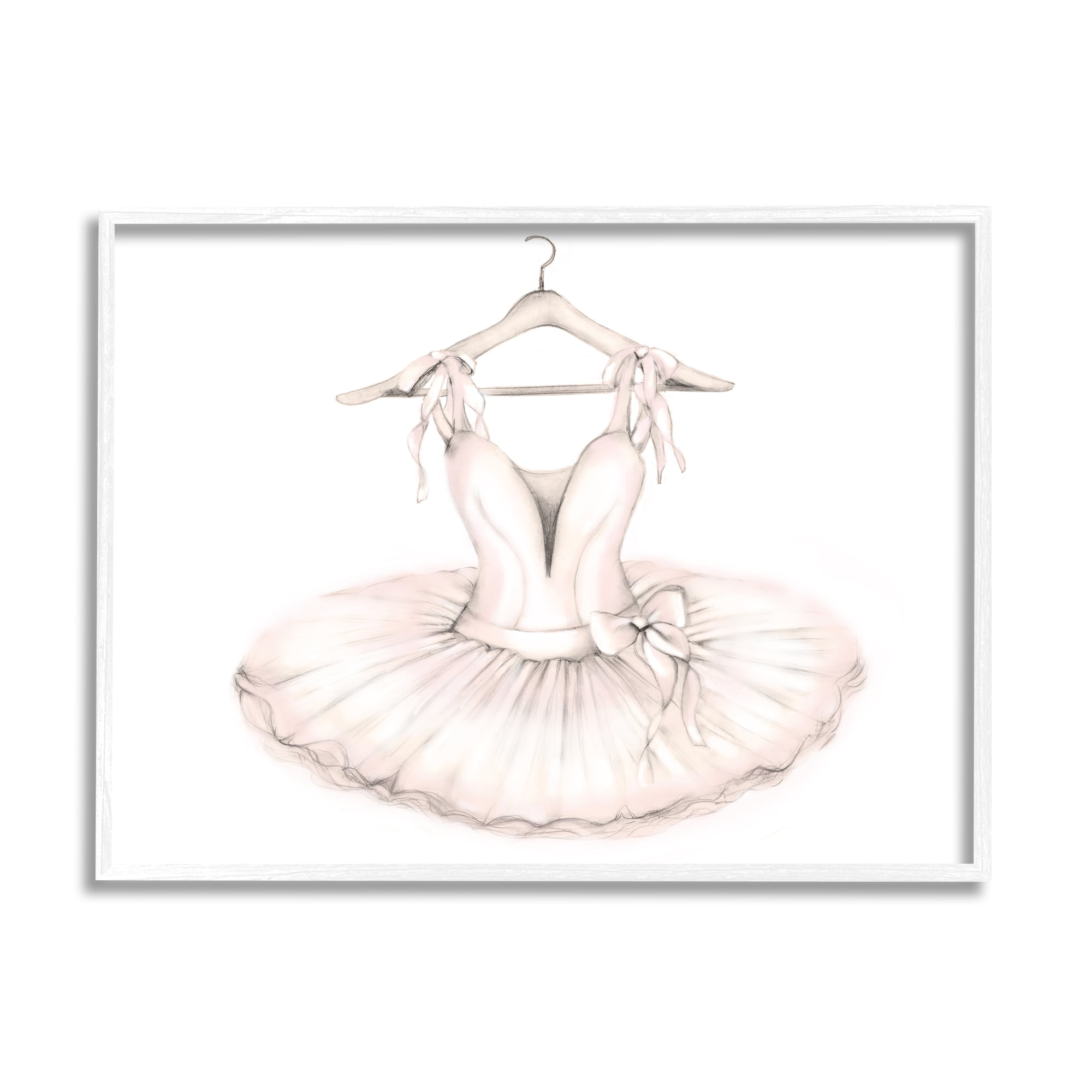 Stupell Industries Ballerina Tutu on Hanger Pink Ballet Dance Outfit, 11 x 14, Designed by Studio Q