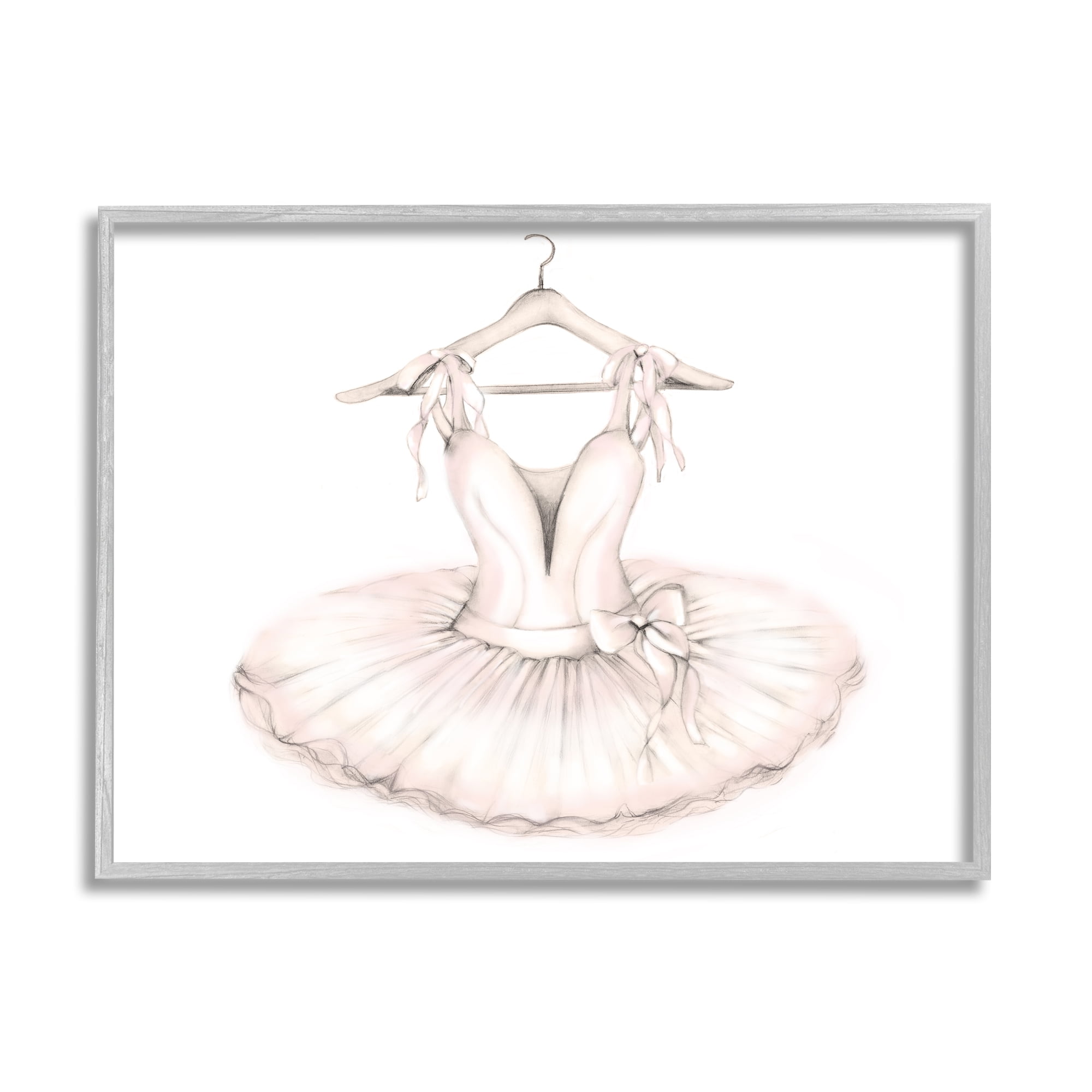 Stupell Industries Ballerina Tutu on Hanger Pink Ballet Dance Outfit, 16 x 20, Designed by Studio Q