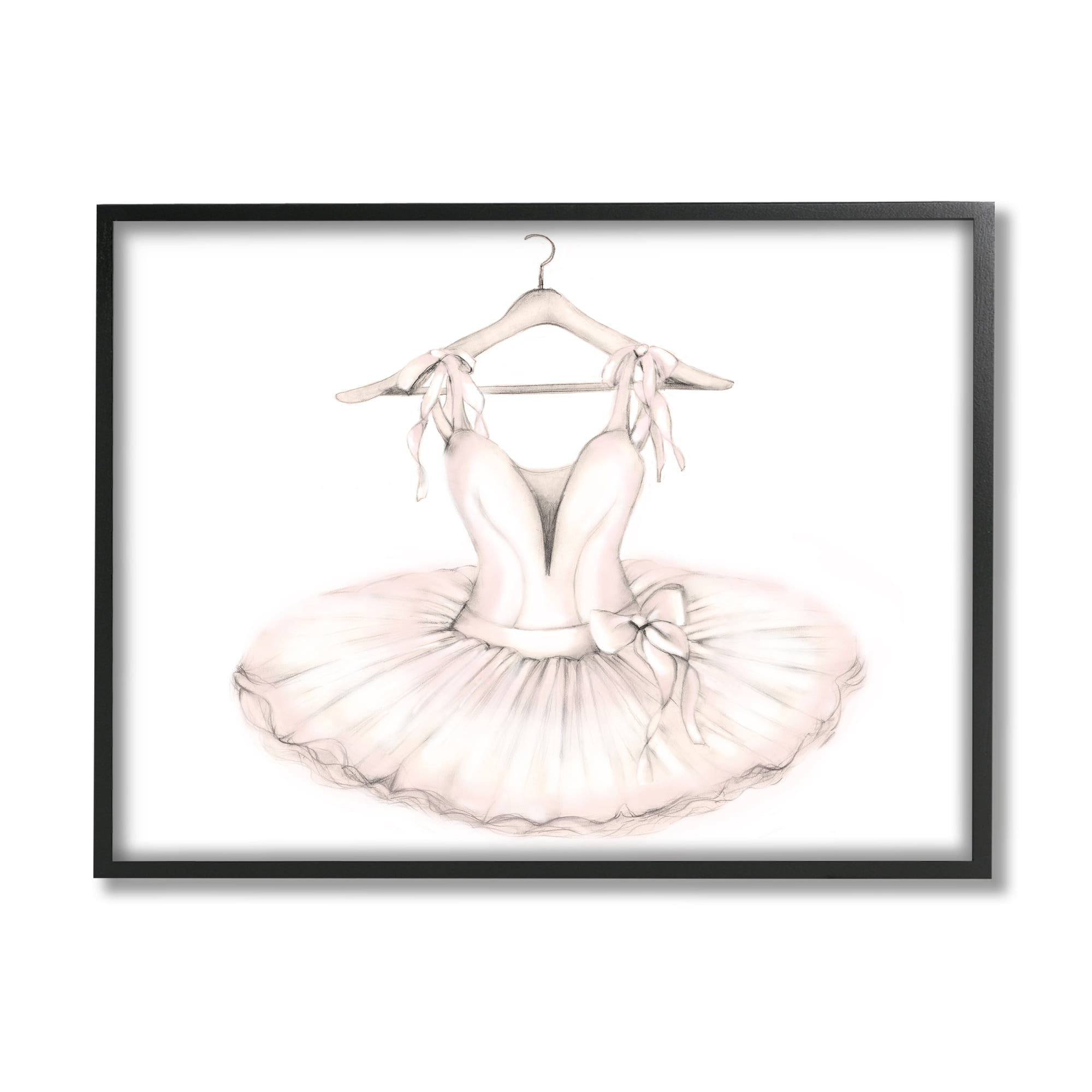 Stupell Industries Ballerina Tutu on Hanger Pink Ballet Dance Outfit, 24 x 30, Designed by Studio Q