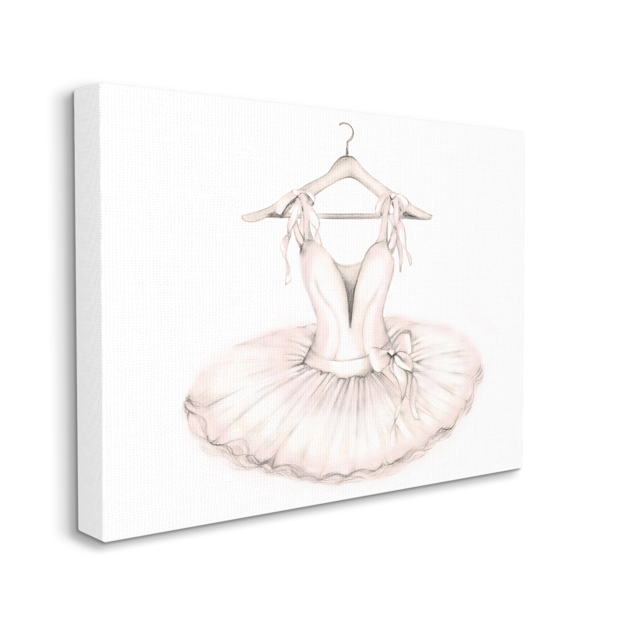 Stupell Industries Ballerina Tutu on Hanger Pink Ballet Dance Outfit, 36 x 48, Designed by Studio Q