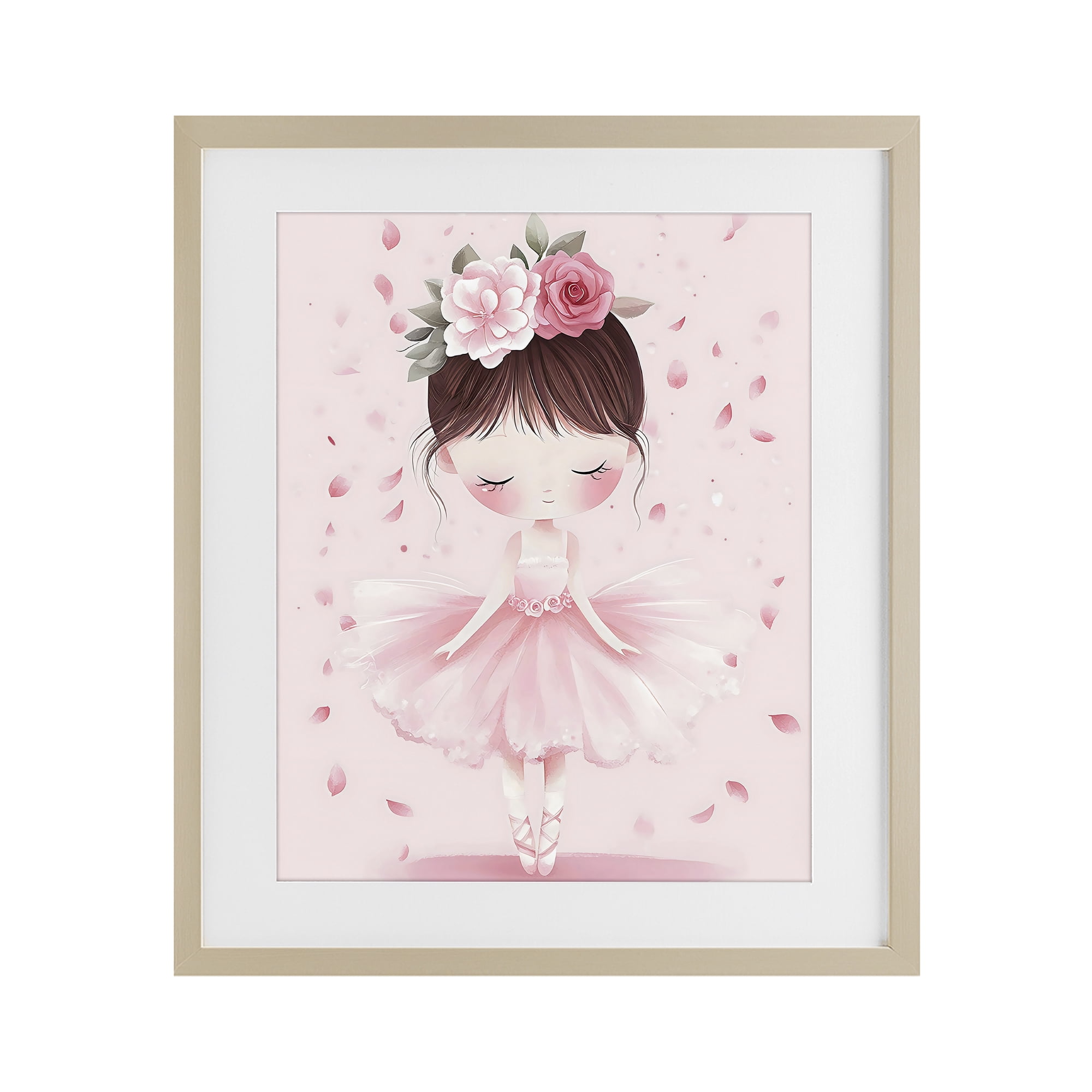 Stupell Industries Ballerina With Floral Headdress Birch Framed Print Under Glass, design by Creative Studio