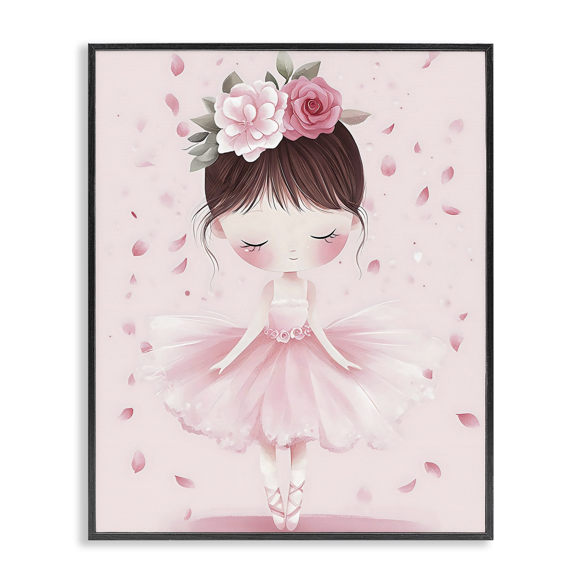 Stupell Industries Ballerina With Floral Headdress Black Framed Giclee Art, design by Creative Studio