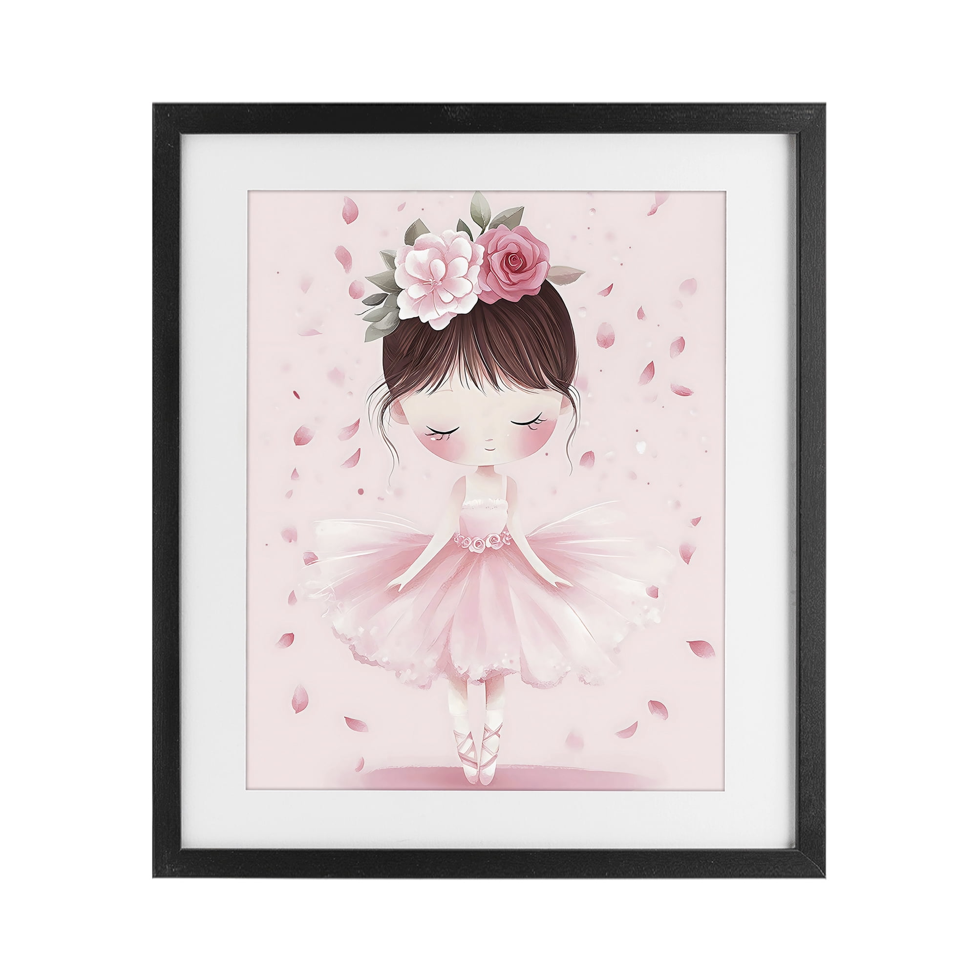 Stupell Industries Ballerina With Floral Headdress Black Framed Print Under Glass, design by Creative Studio