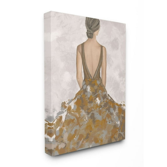 Stupell Industries Ballerina Woman Brown Gray Painting Canvas Wall Art by Ziwei Li