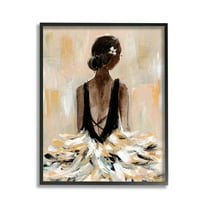 Stupell Industries Ballerina in Abstract Gown Beauty & Fashion Painting Black Framed Art Print Wall Art, 11 x 14