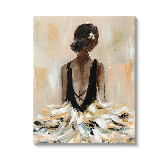 Stupell Industries Ballerina in Abstract Gown Beauty & Fashion Painting Gallery Wrapped Canvas Art Print Wall Art, 16 x 20
