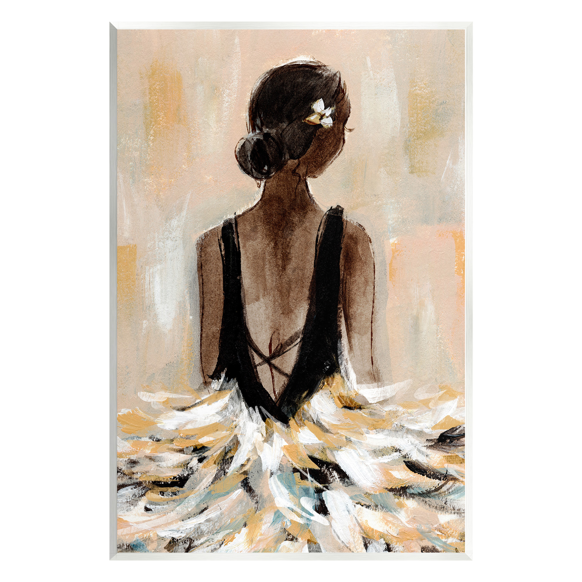 Stupell Industries Ballerina in Abstract Gown Beauty & Fashion Painting Unframed Art Print Wall Art, 10 x 15