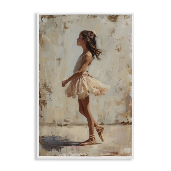 Stupell Industries Eclectic Ballerina in Soft Light White Framed Giclee Art, 12 x 18, by Creative Studio
