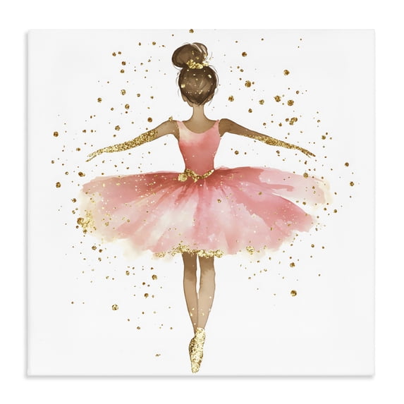 Stupell Industries Eclectic Ballerina with Gold Glitter Canvas Art, 36 x 36, by Creative Studio