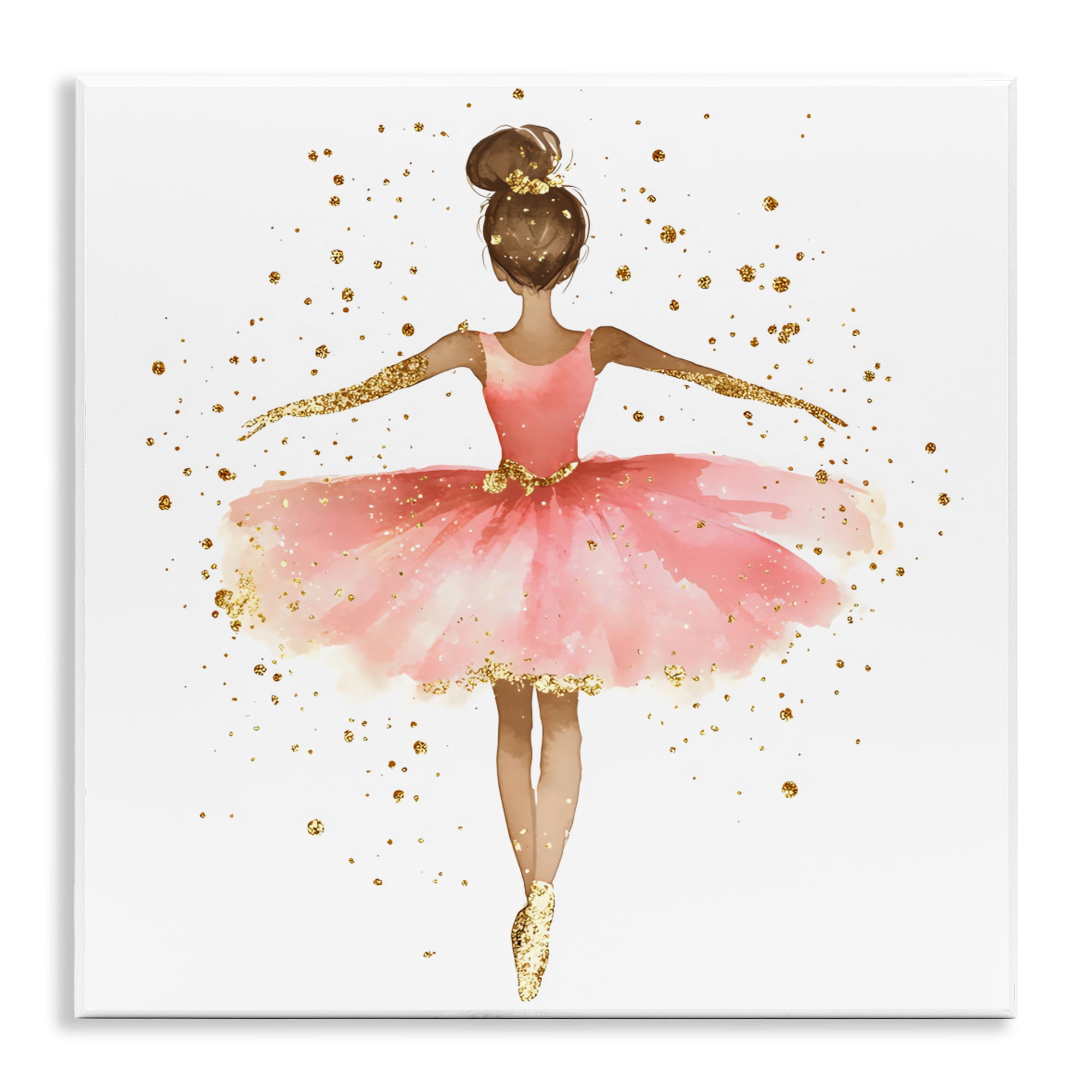 Stupell Industries Ballerina with Gold Glitter Wall Plaque Art, design by Creative Studio