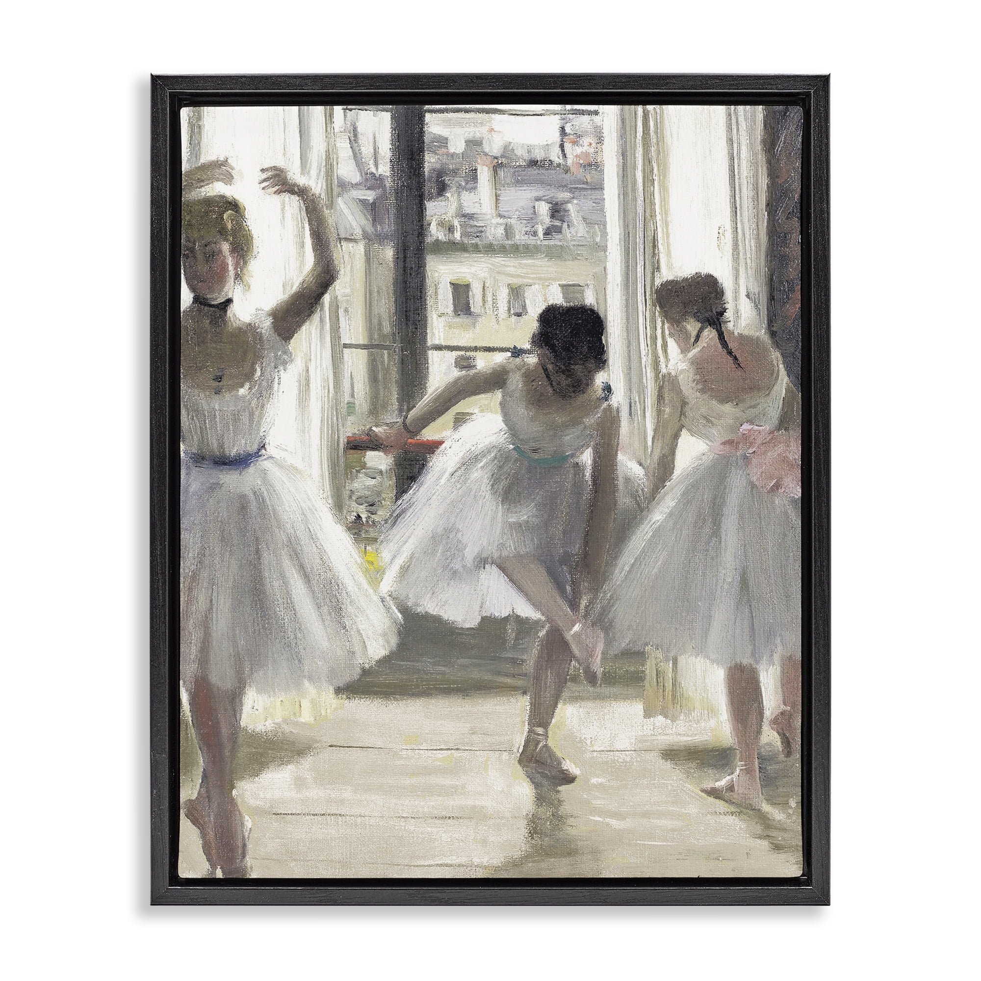 Stupell Industries Ballet Class In Practice Black Framed Floater Canvas Wall Art, design by Leah Straatsma