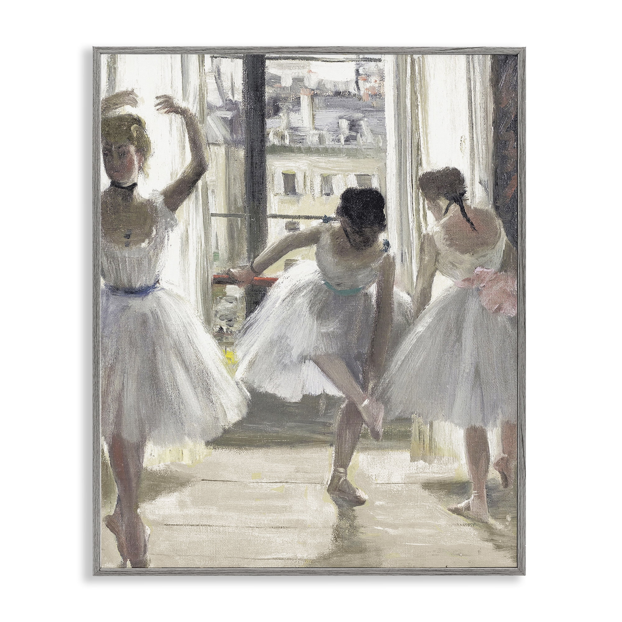 Stupell Industries Ballet Class In Practice Gray Framed Giclee Art, design by Leah Straatsma